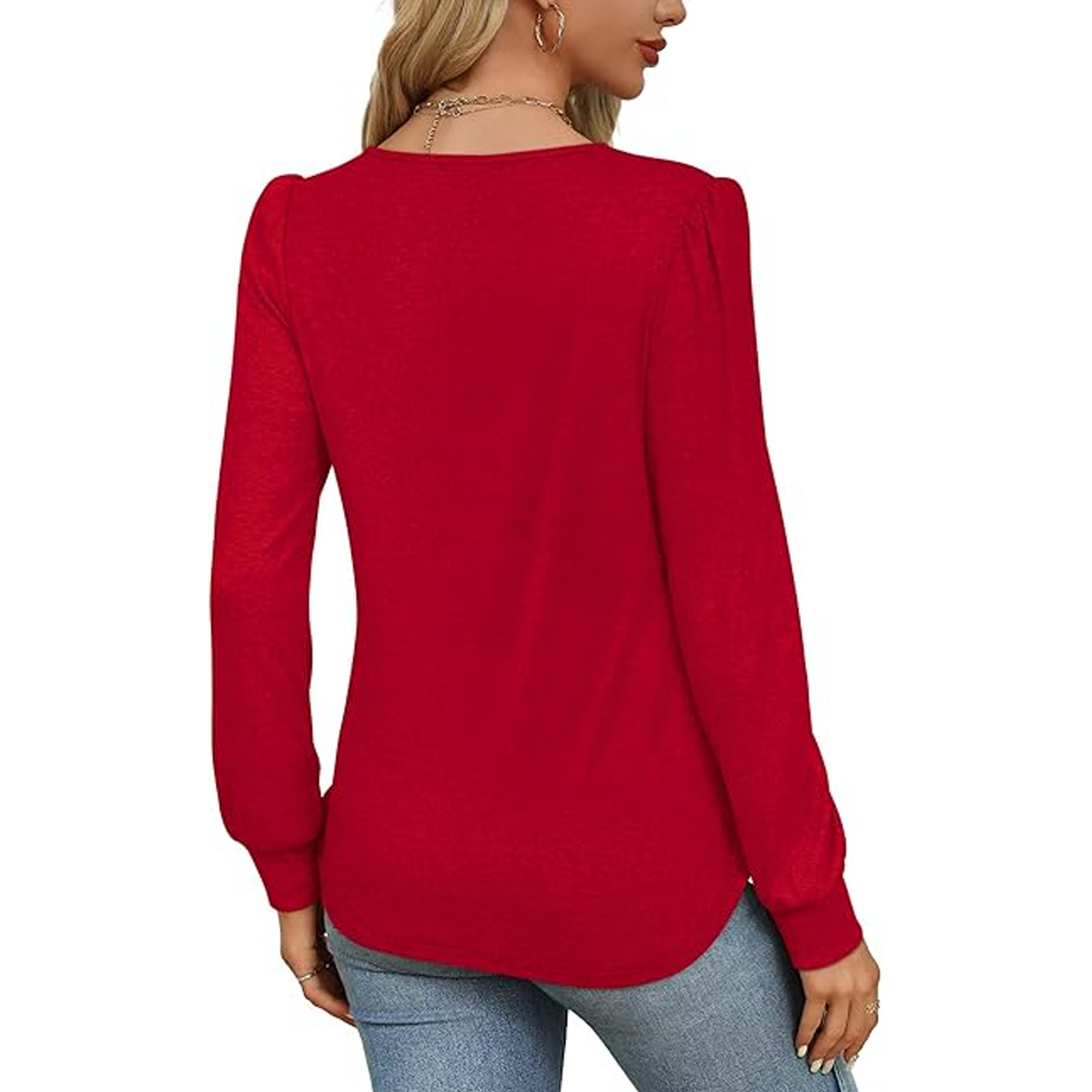 SOMER Womens Tops Long Sleeve Shirts Dressy Casual Blouse Pleated Puff Tunic Tops for Going Out,2025 Fall