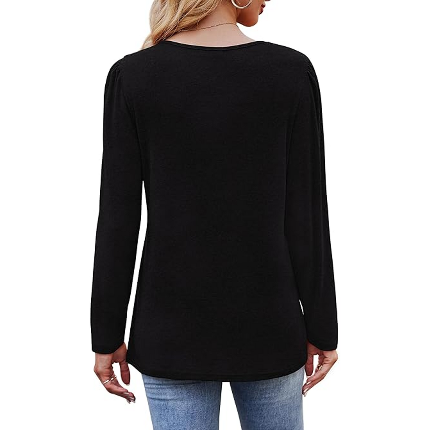 SOMER Long Sleeve Shirts for Women Fall Clothes womens tops Blouses for Women Dressy Casual Tunic Loose Fit Trendy Black