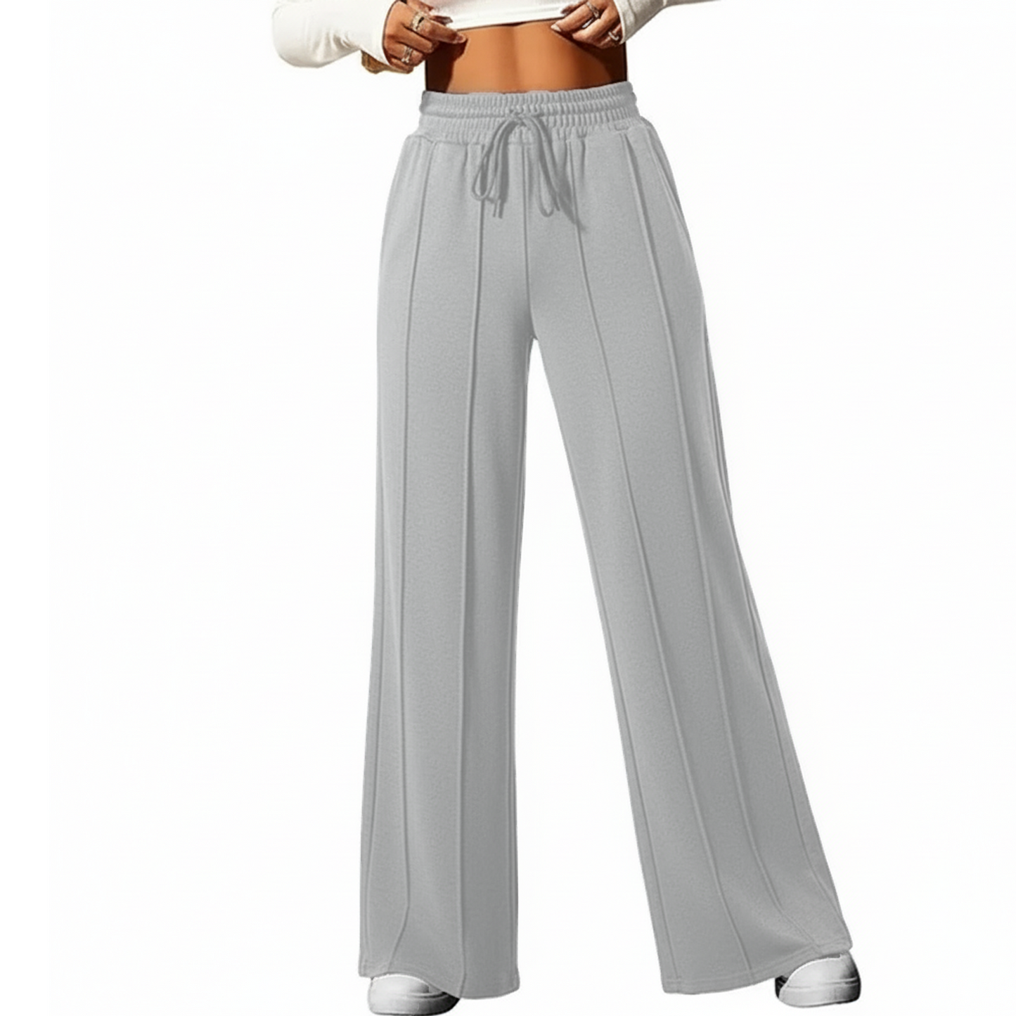 SOMER Yoga Sweatpants High Waisted for Women Elastic Elevated Seams Wide Leg Drawstring Loose Joggers Long Pants with Pockets