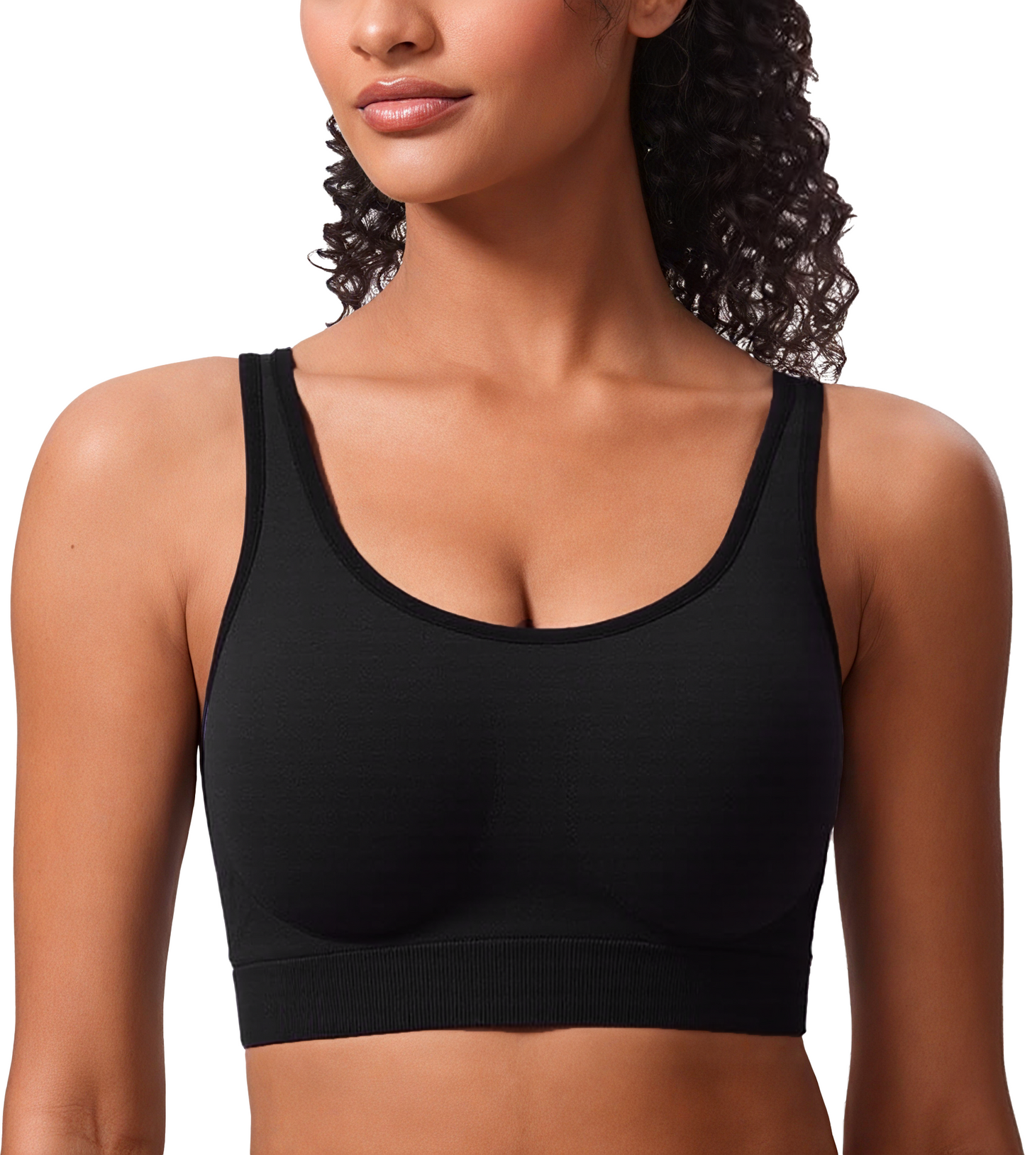 SOMER Women’s Sports Bra Strappy Back Padded Seamless Workout Bra High Impact Support Stretchy Yoga Tank Top for Gym Running Fitness