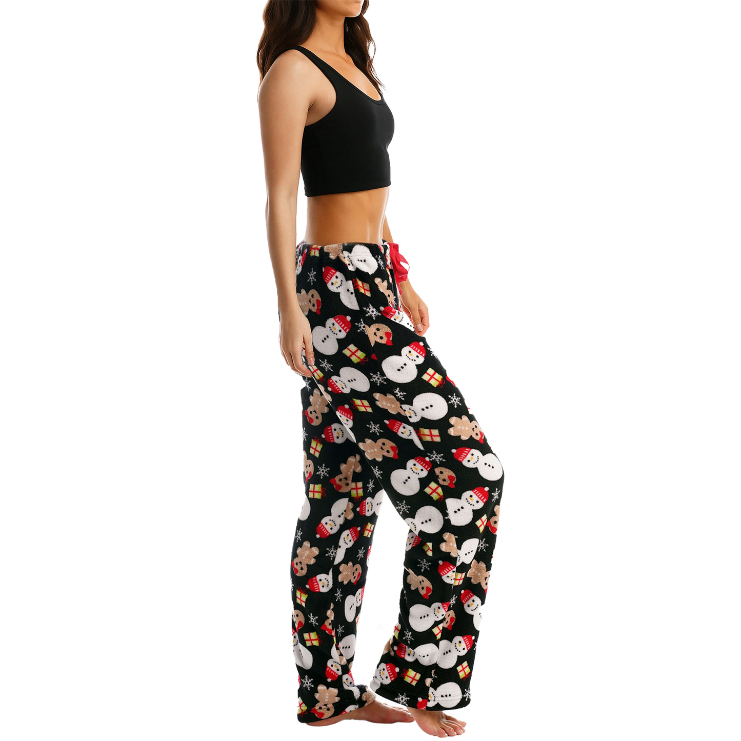 SOMER Pajama Pants Women Lounge Pants Womens Joggers Comfy Christmas Snowman Pattern Sleepwear Cute with Drawstring 2025 Fall