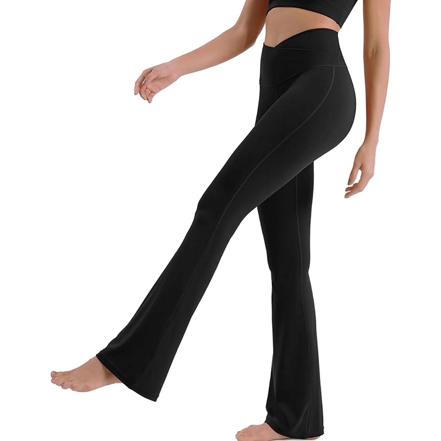 SOMER Women's Leggings Yoga Pants V Crossover High Waisted Flare Leggings Casual Bootleg Workout Pants