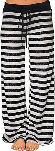 SOMER Women's Pajama Pants Comfy Casual Drawstring Lightweight Palazzo Lounge Wide Leg pants.