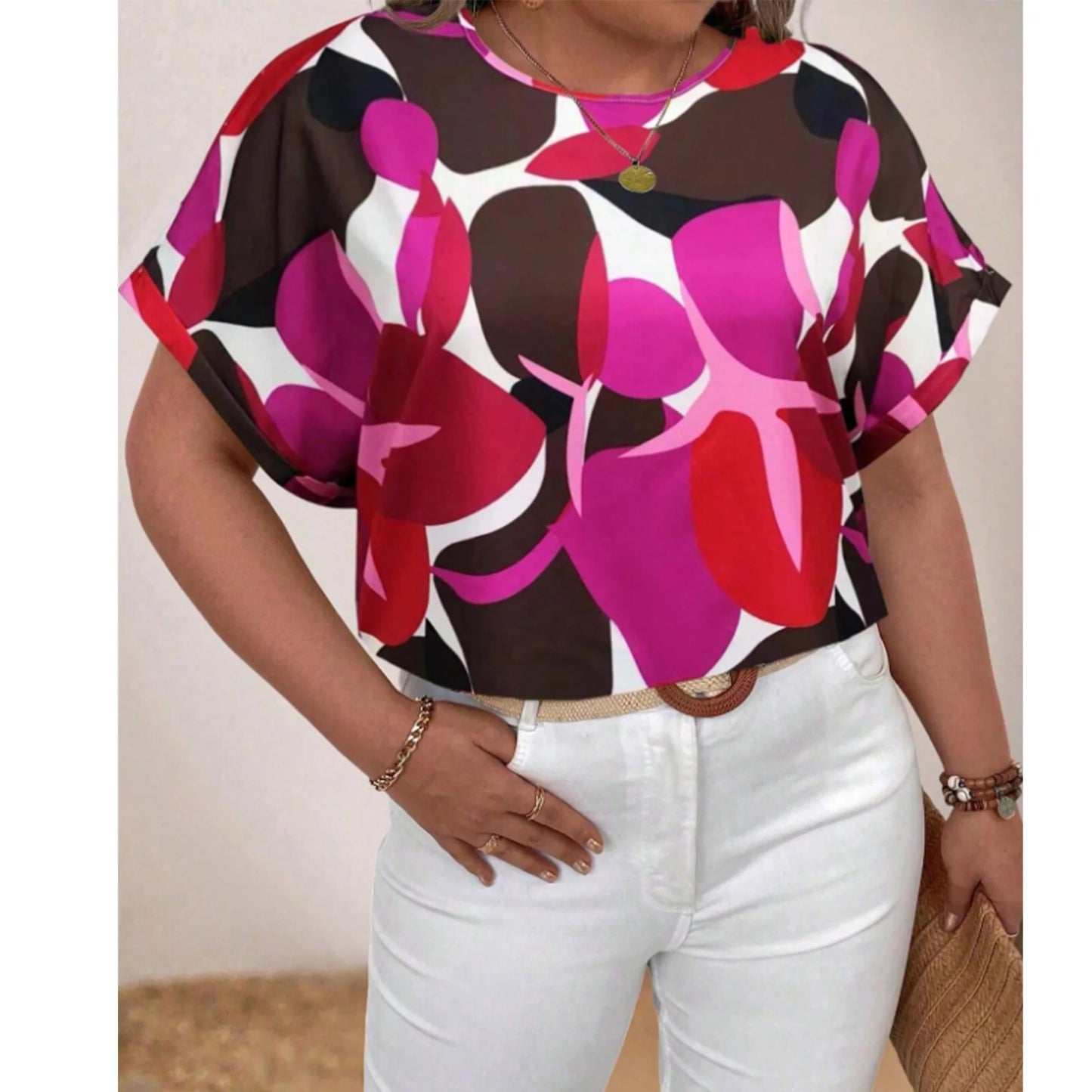 SOMER Plus Size Tops For Women Short Sleeve Women's Tops Casual T Shirts