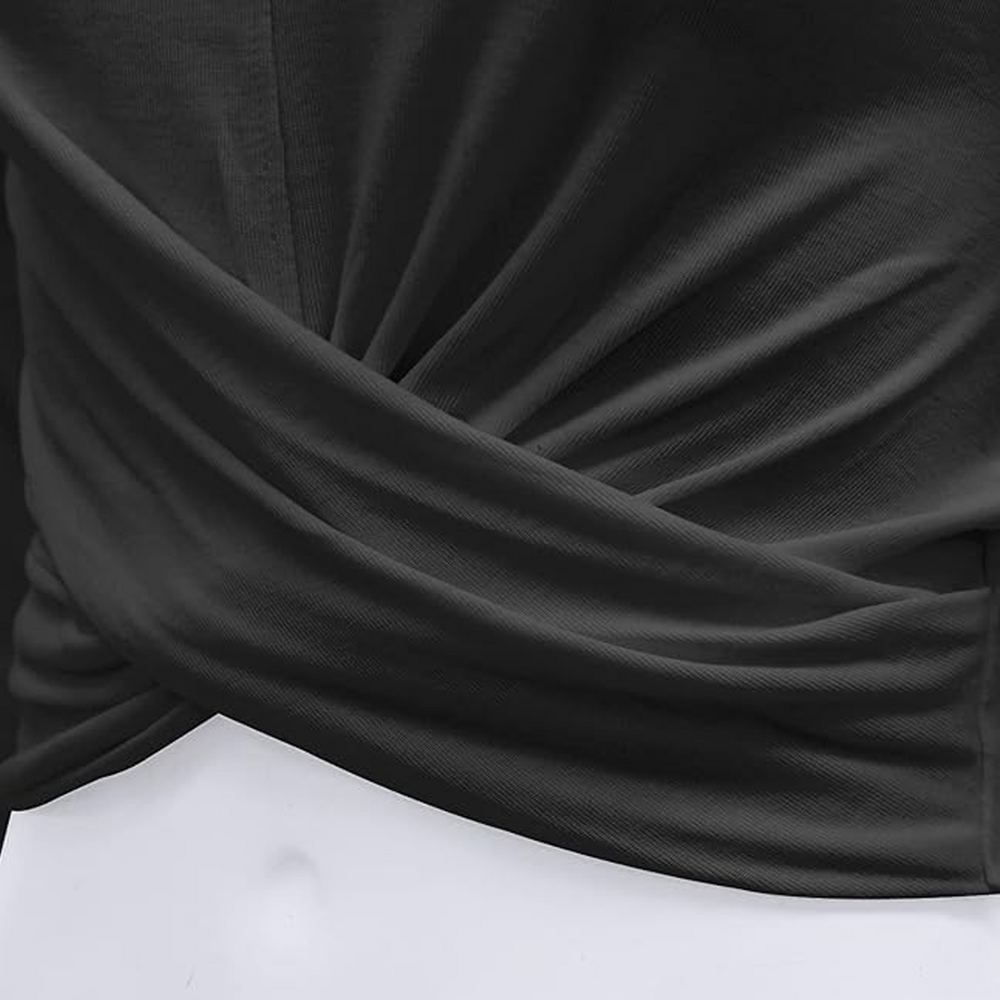 SOMER Women's Crop Tops Workout Gym Yoga Athletic Tank Tops Short Sleeve Shirt Twist Front Design Summer T-Shirt Black