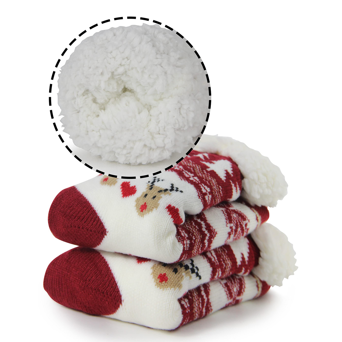 SOMER 2 Pairs Grip Socks for Women Fuzzy Socks Cute Cozy Warm Non Slip Fluffy Winter 2025