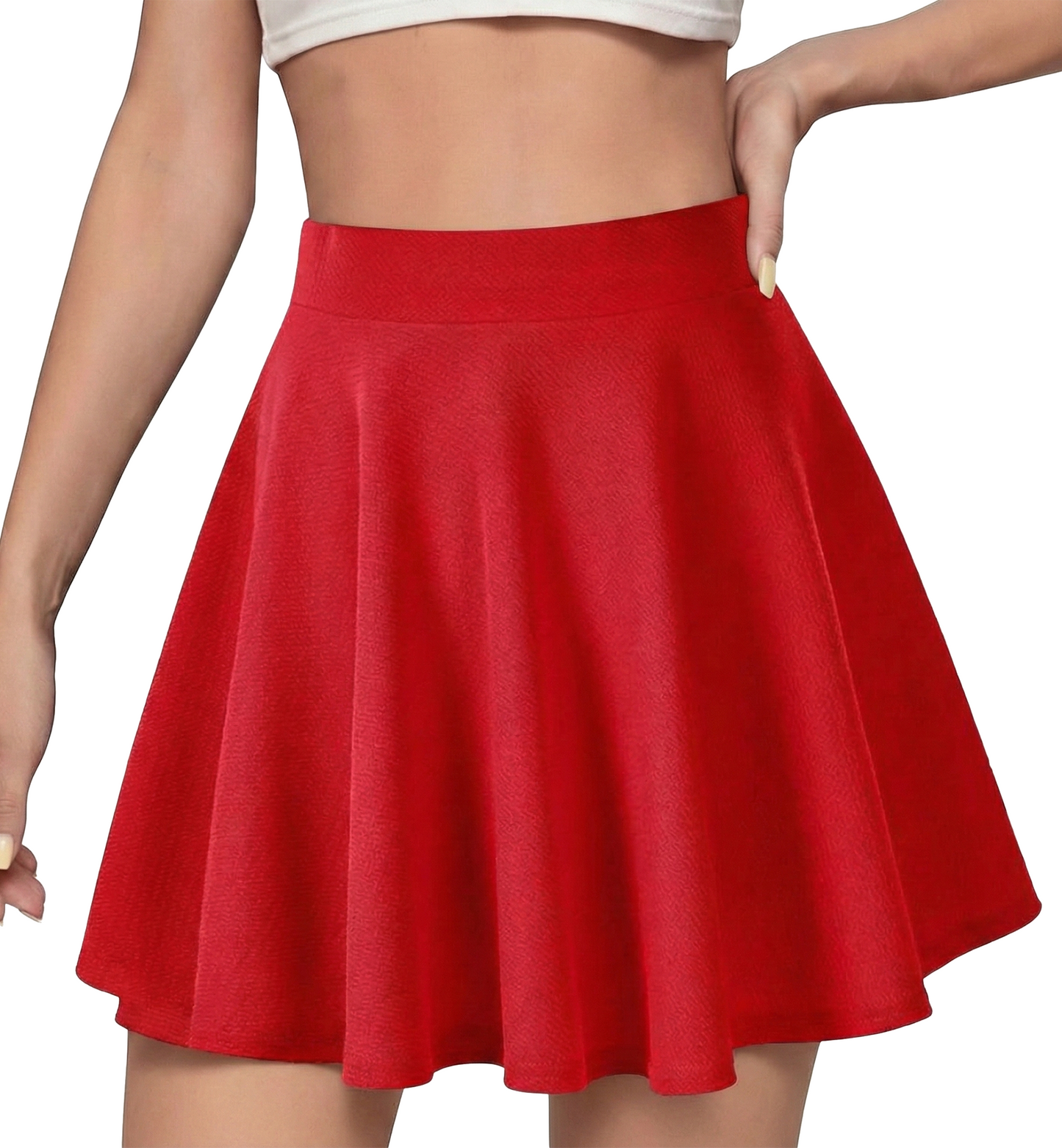 SOMER Black Mini Skirt, Comfy Mini Skirts for Women High Waist Casual, A-Line Summer Fall Women’s Basic Stretch Flared Versatile Skirt 2025