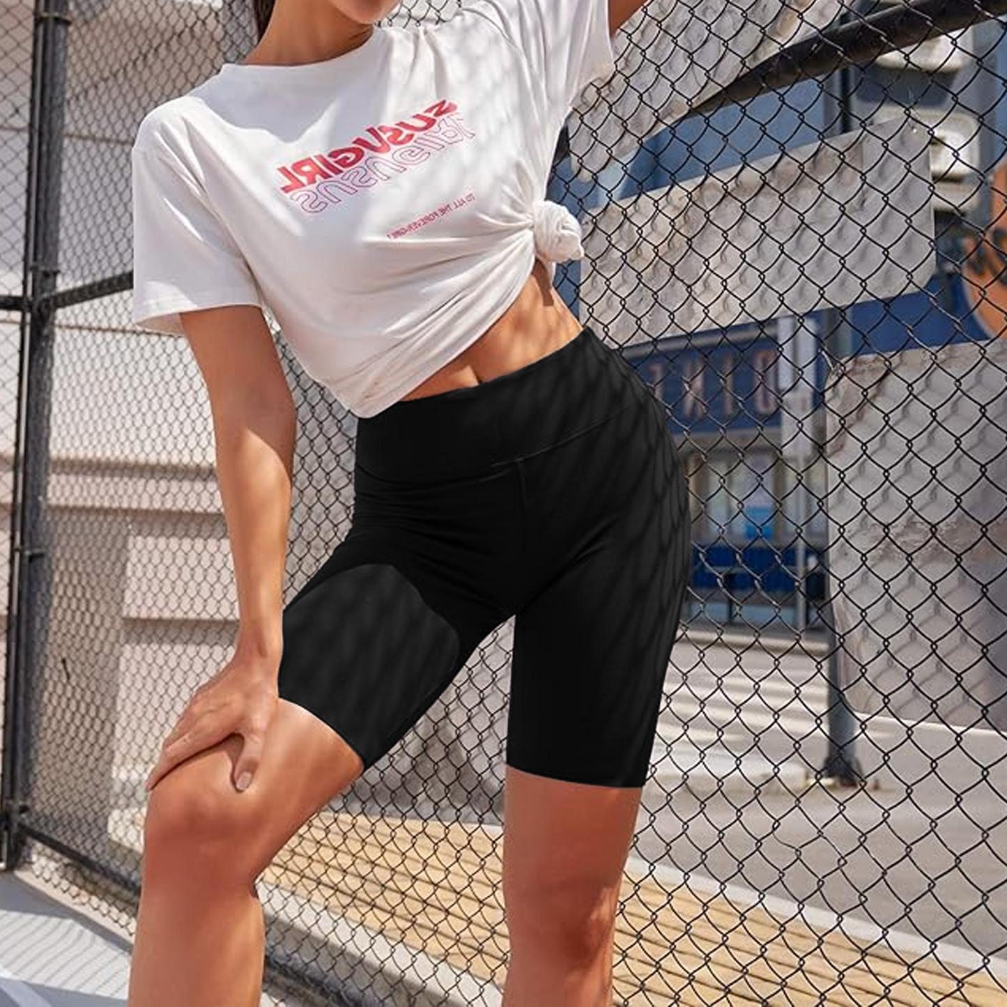 SOMER Biker Shorts Women Workout Shorts High Waist Black Leggings Yoga Gym Running Volleyball Shorts