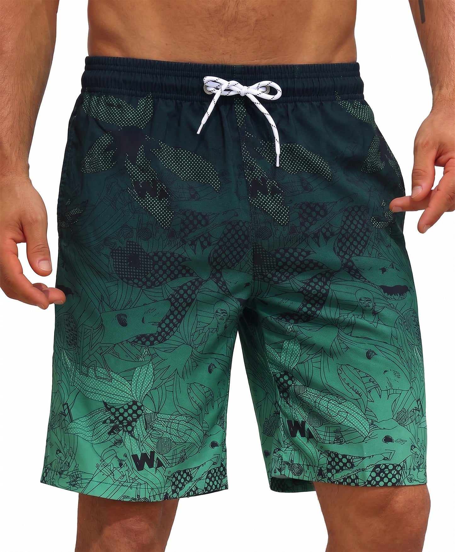SOMER Men's Swim Trunks Long Bathing Suits with Mesh Lining and Pockets Quick Dry Beach Board Shorts