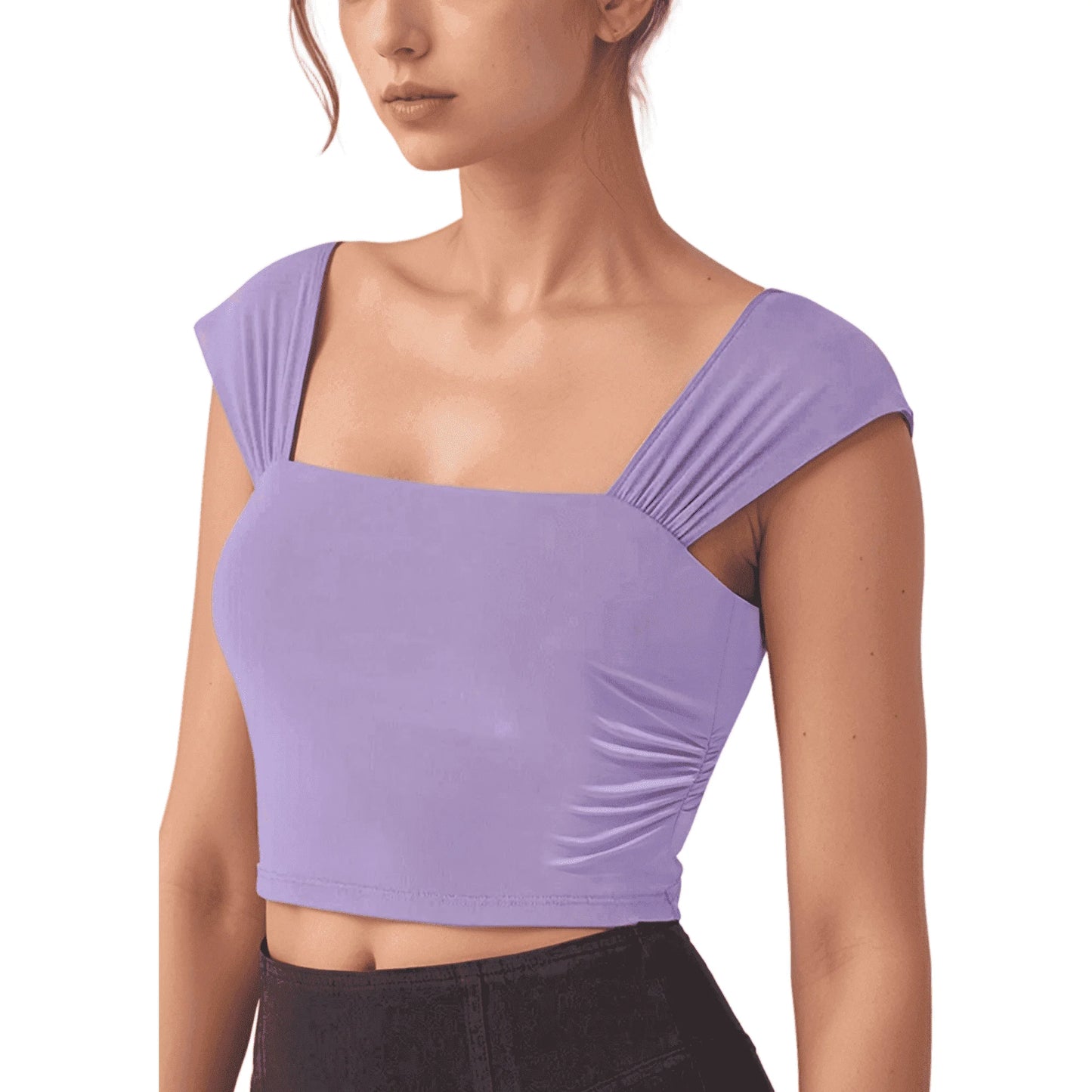 SOMER Sleeveless Tops Crop Tank Tops For Women Yoga Workout Purple Casual Strappy Top