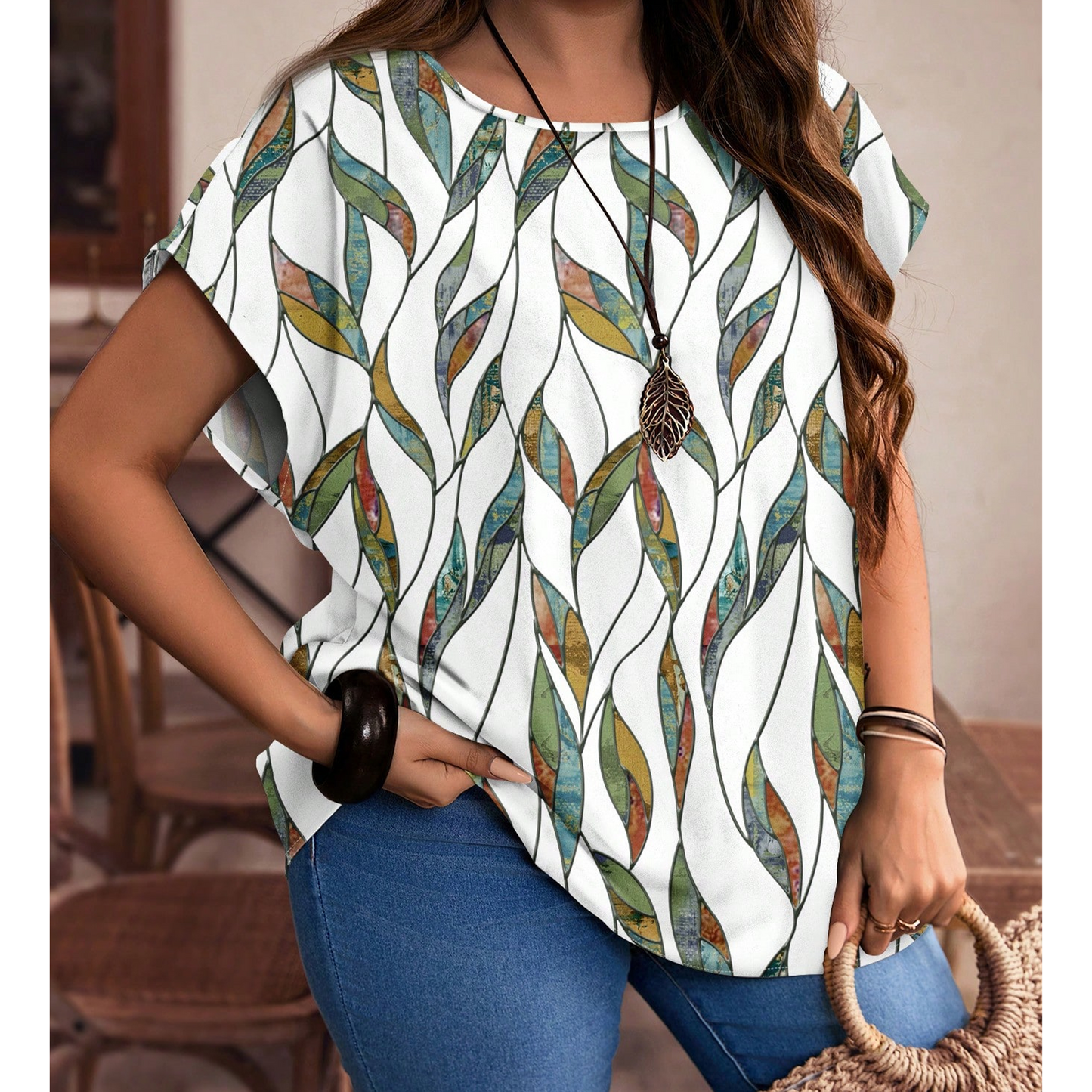 SOMER Plus Size Women Blouses Crew Neck Short Sleeve Summer Shrit Dressy Casual Tops