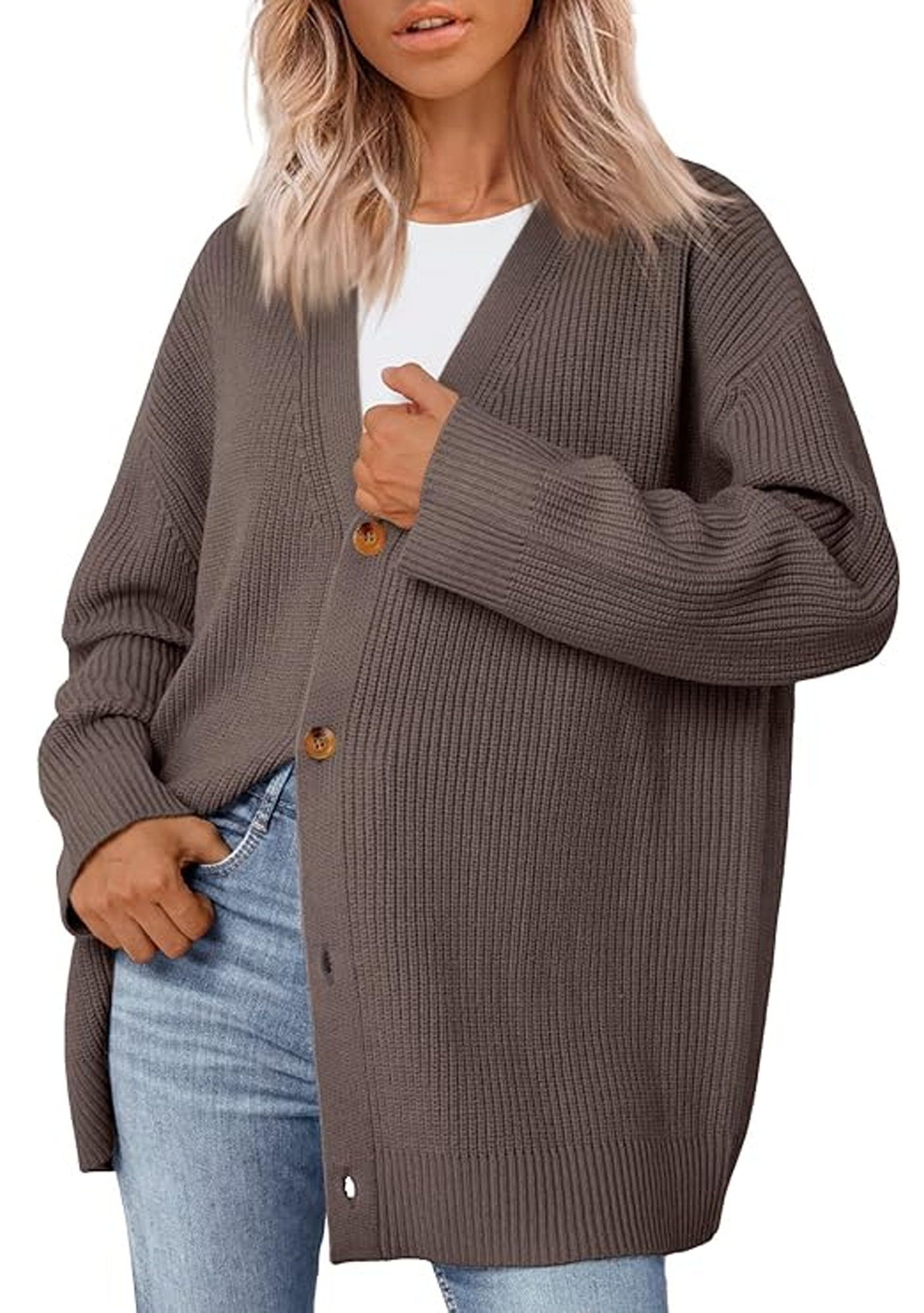 SOMER Cardigan Sweaters for Women Lightweight Cardigans for Women Open Front Oversized Button, Trendy V Neck Loose 2025 Spring Fall Winter Knit Cardigan