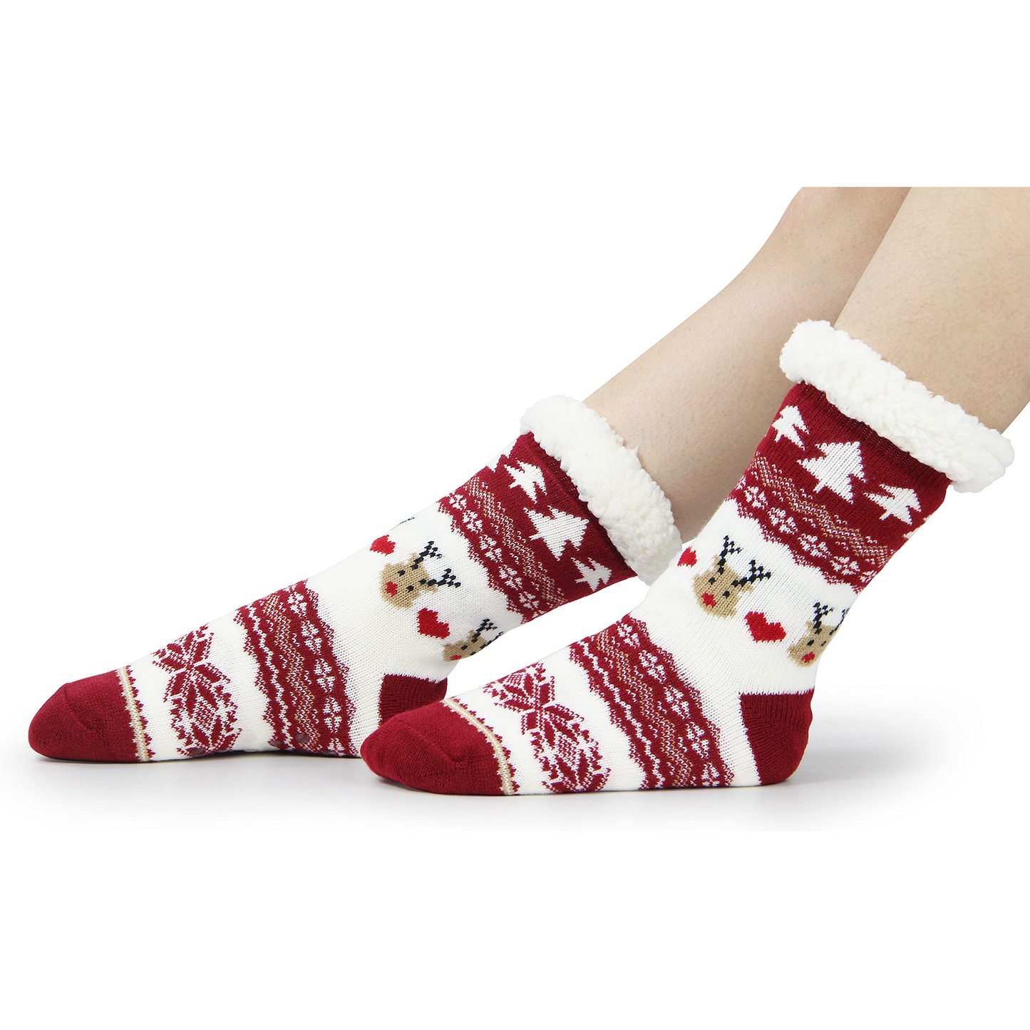 SOMER 2 Pairs Grip Socks for Women Fuzzy Socks Cute Cozy Warm Non Slip Fluffy Winter 2025