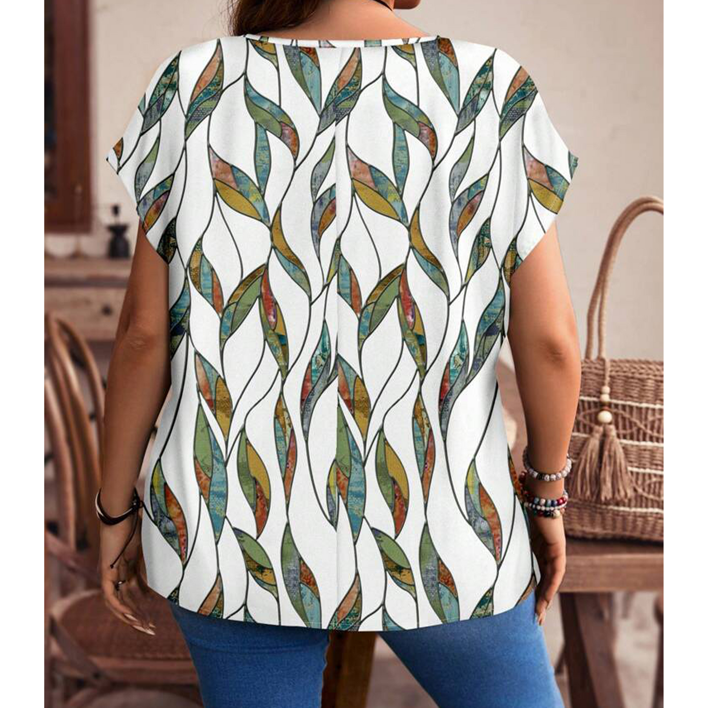 SOMER Plus Size Women Blouses Crew Neck Short Sleeve Summer Shrit Dressy Casual Tops