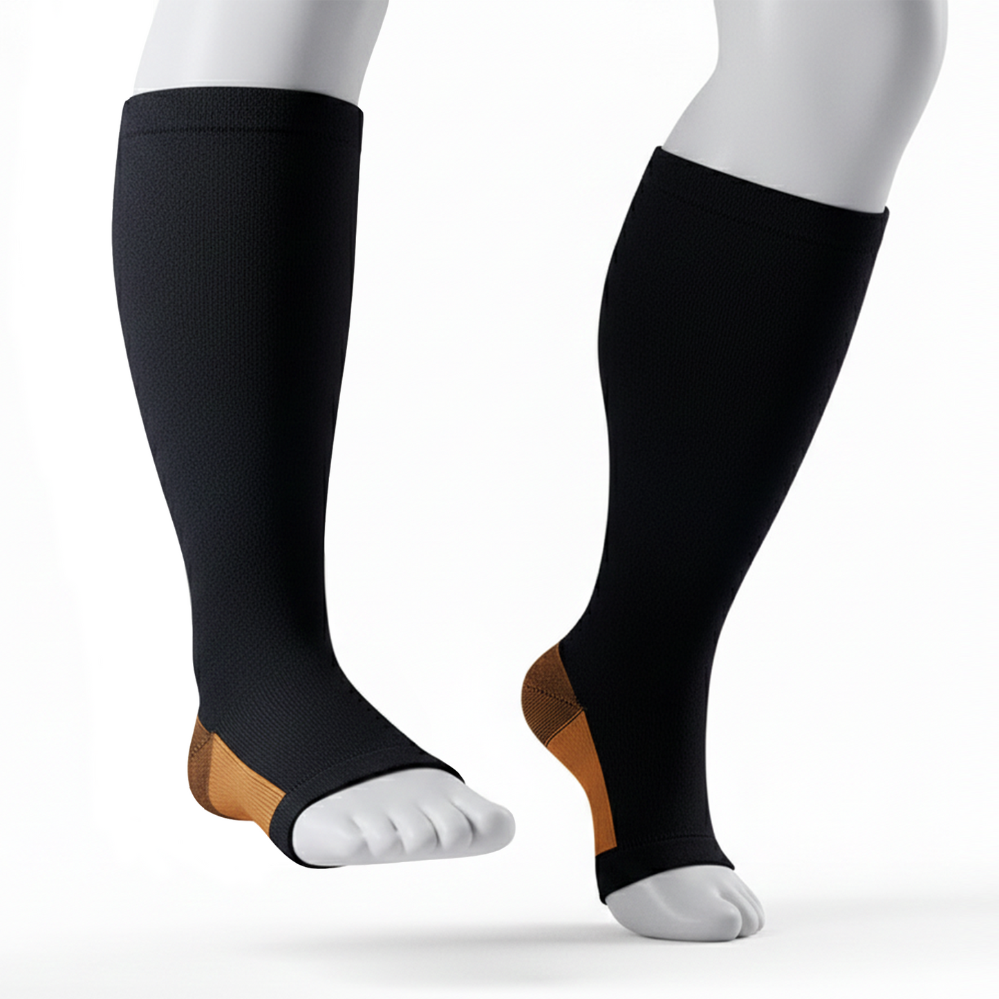 SOMER 3 Pairs Socks for Women Knee High Socks Plus Size Toeless Cozy