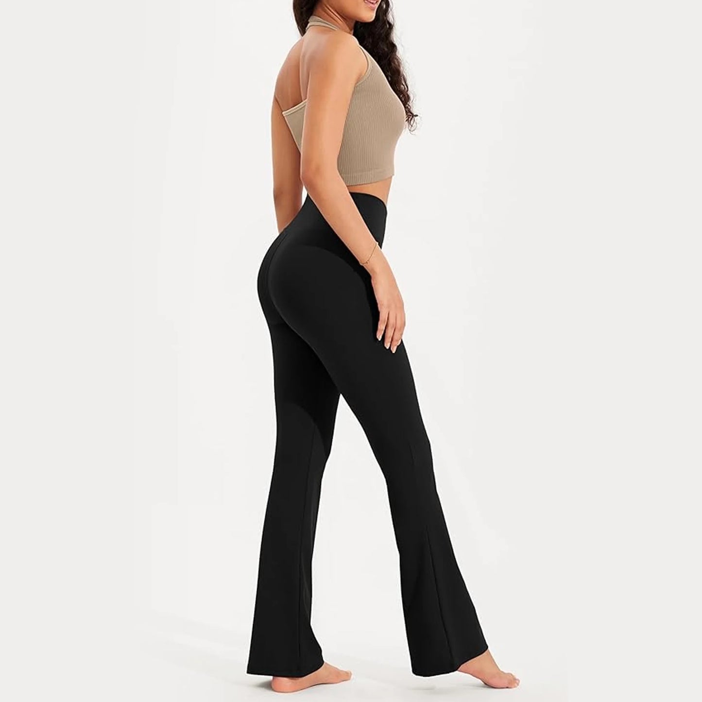 SOMER Women's Leggings Yoga Pants V Crossover High Waisted Flare Leggings Casual Bootleg Workout Pants