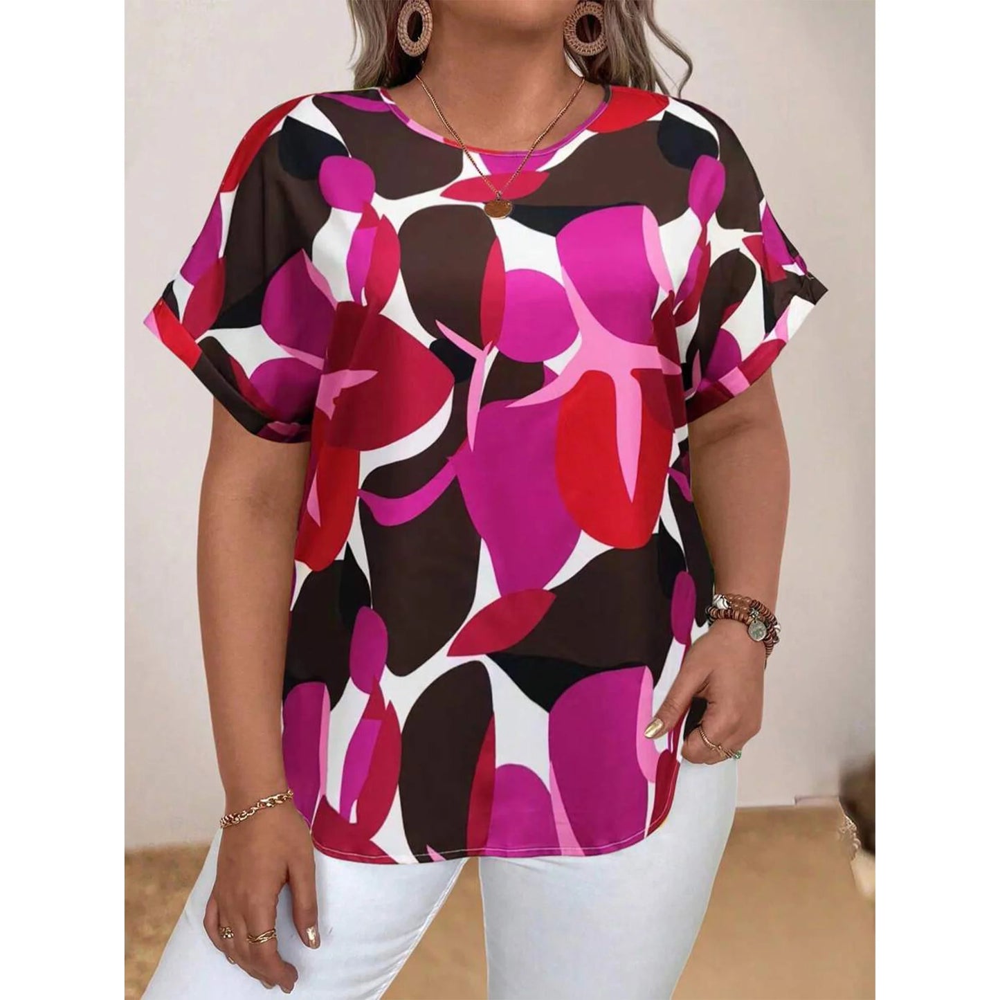 SOMER Plus Size Tops For Women Short Sleeve Women's Tops Casual T Shirts