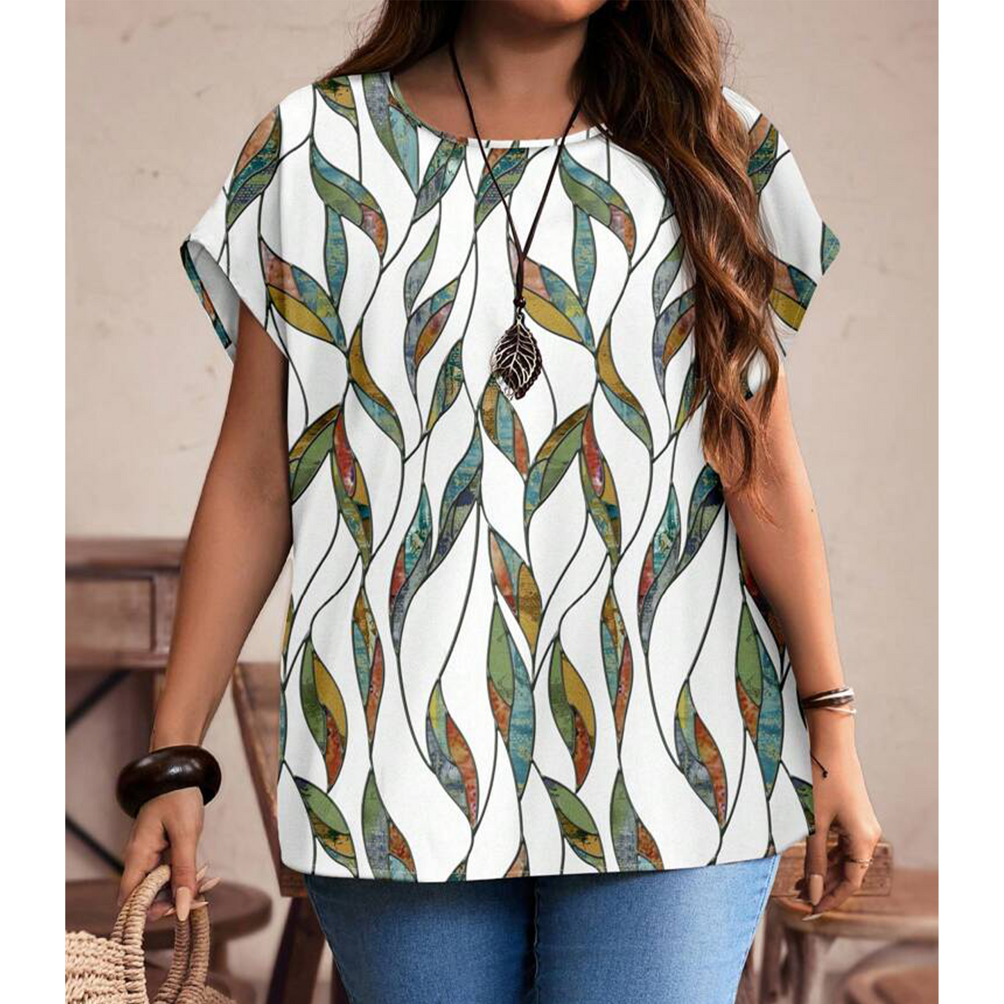 SOMER Plus Size Women Blouses Crew Neck Short Sleeve Summer Shrit Dressy Casual Tops