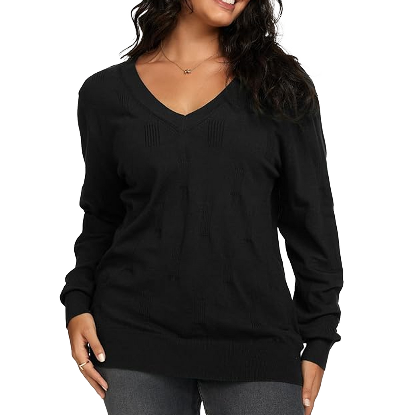 SOMER Womens Sweaters V Neck Pullover Long Sleeve Knitted Cozy Dressy Casual Lightweight Ladies Trendy Spring Fall Winter Sweaters for Women 2025