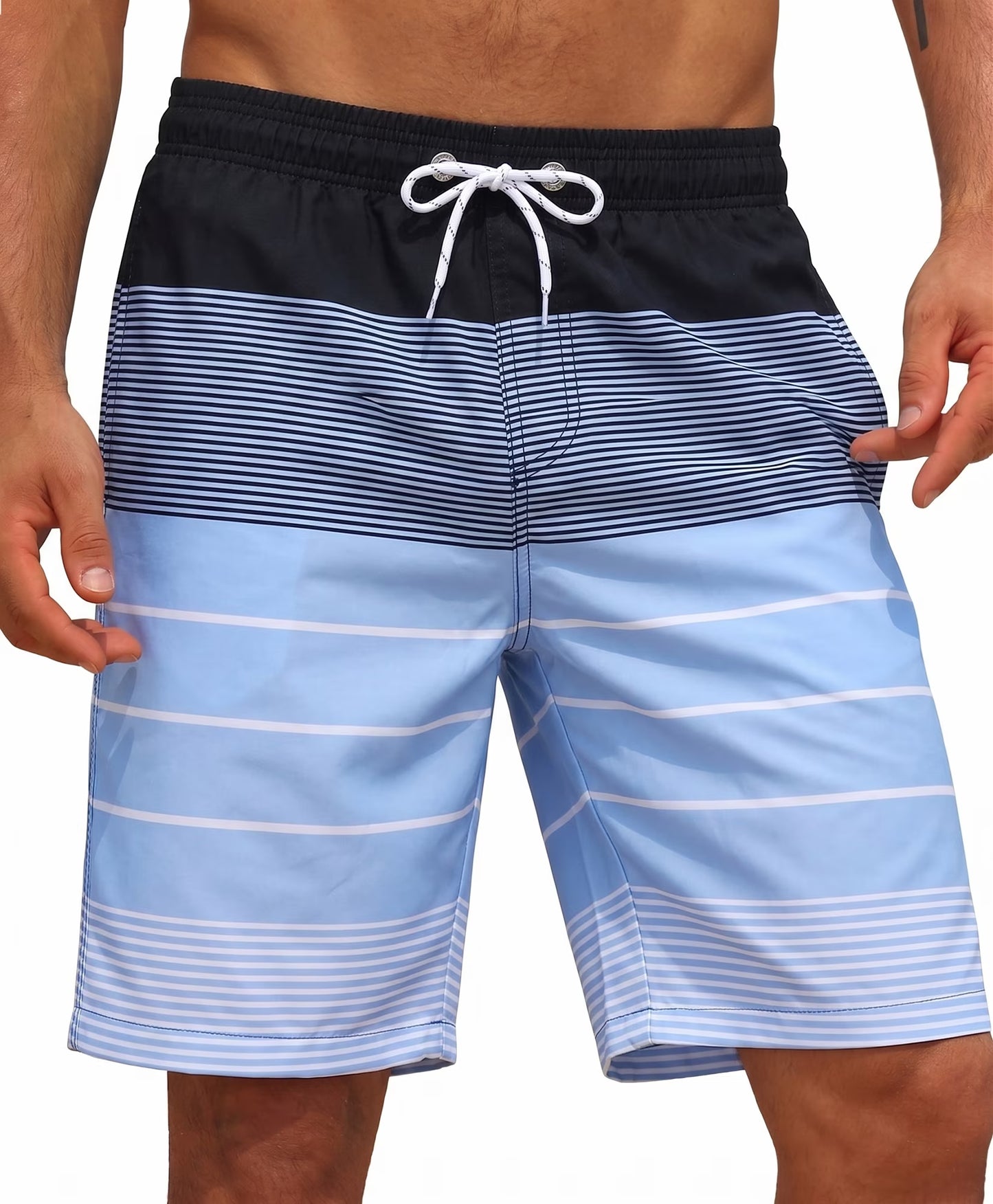 SOMER Men's Swim Trunks Long Bathing Suits with Mesh Lining and Pockets Quick Dry Beach Board Shorts