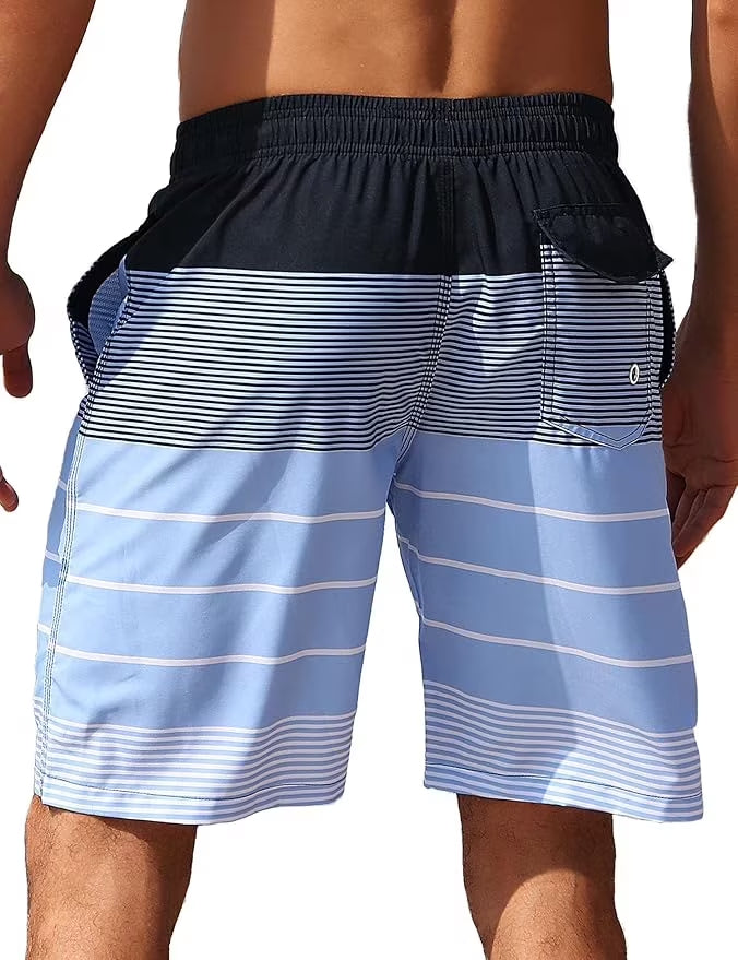 SOMER Men's Swim Trunks Long Bathing Suits with Mesh Lining and Pockets Quick Dry Beach Board Shorts