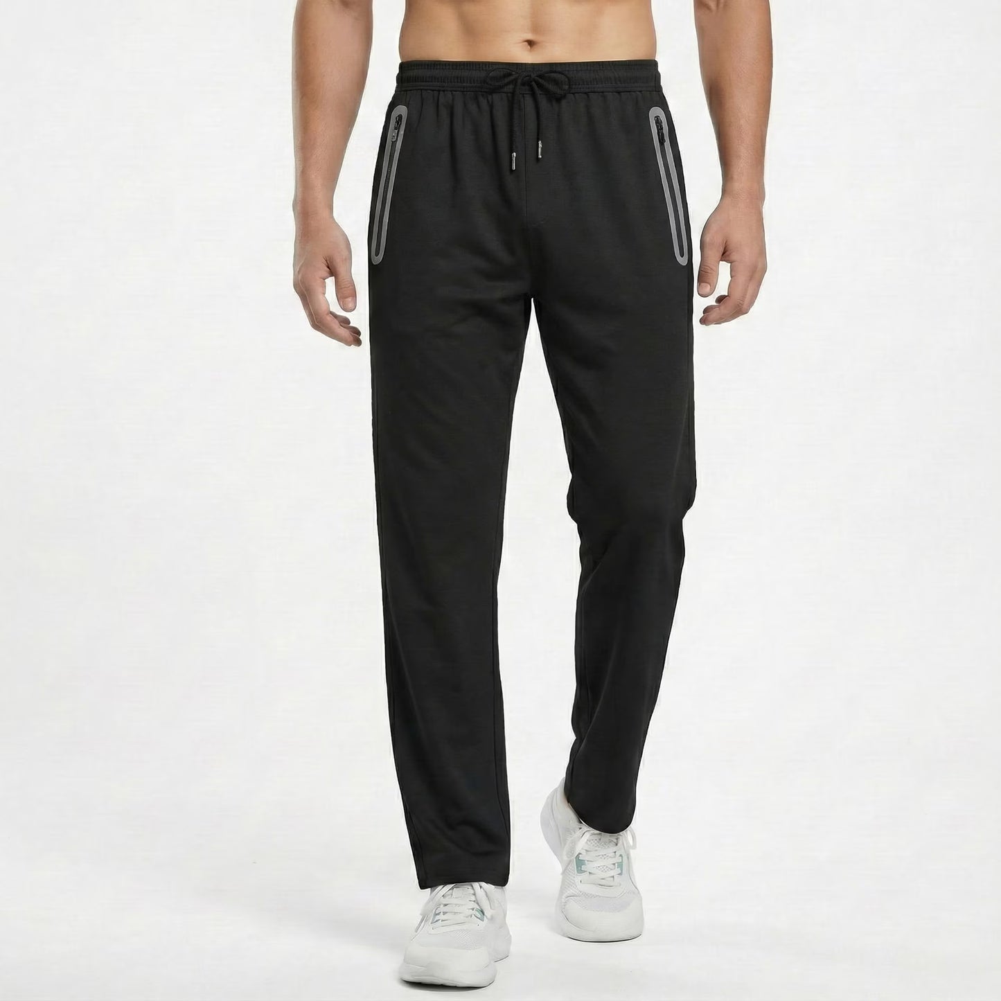 Men's Sweatpants Athletic Pants with Zipper Pockets Lightweight Hiking Exercise Pants Running Workout Sports Jogger Pants