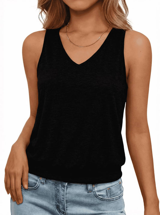 SOMER Women Tank Tops Casual Sleeveless Basic Top V Neck Loose Fit Shirt for Going Out Work Beach,2026 Summer