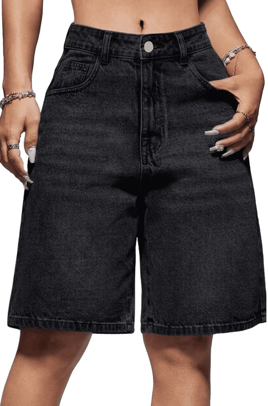 SOMER Women's Jean Shorts Y2K Mid-Low Waist Baggy Jorts Denim Shorts Jean Shorts Summer Streetwear