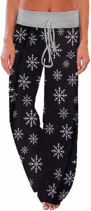 SOMER Wide Leg Pants for Women Lounge Pants Casual with Contrast Drawstring Palazzo Pants Loose Comfy Casual Bottoms Red Blue