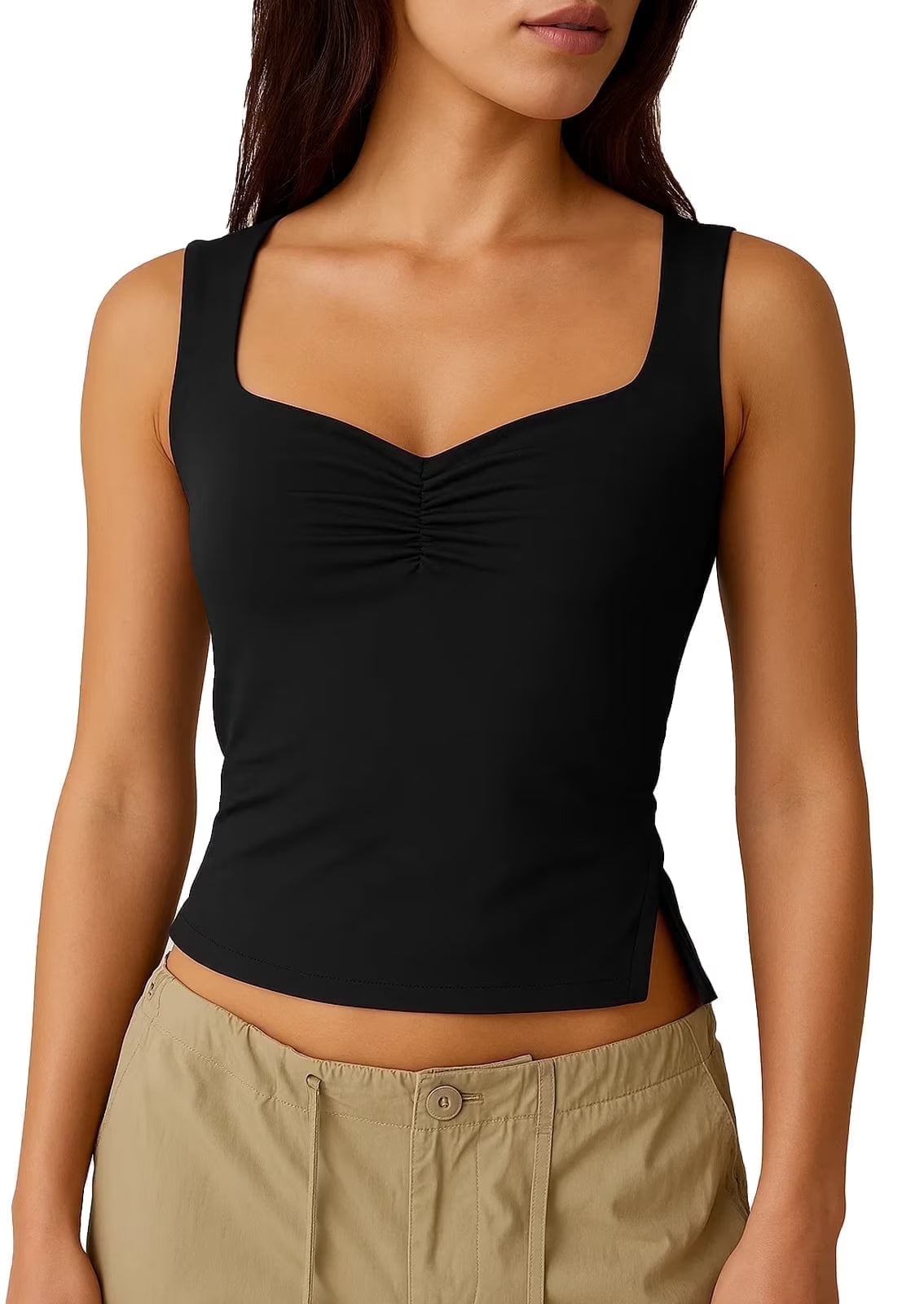 SOMER 3 Pack Women's Tank Tops Square Neck Sleeveless Ladies Tank Top Undershirts