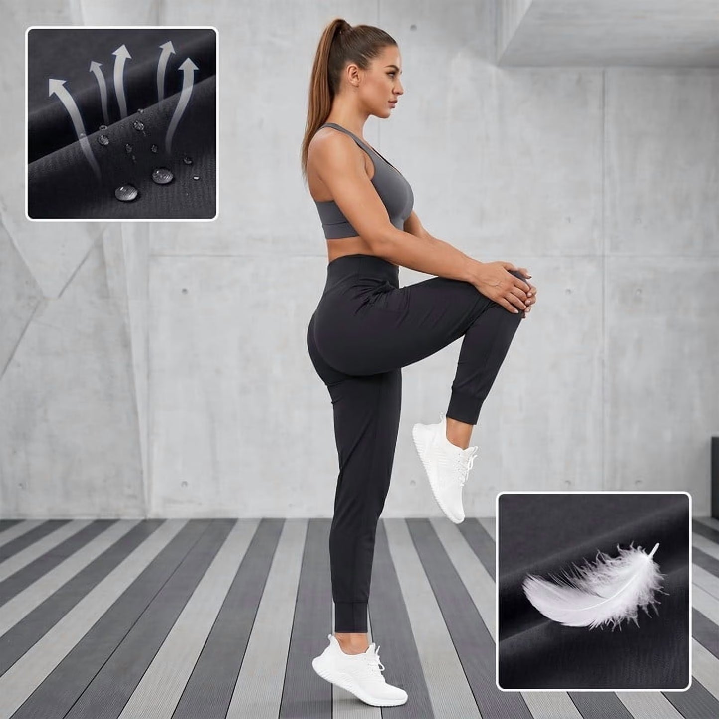 SOMER Women's Sweatpants Joggers Pants Lightweight Athletic Leggings Tapered Stretch Lounge Pants Workout Yoga Running Pants