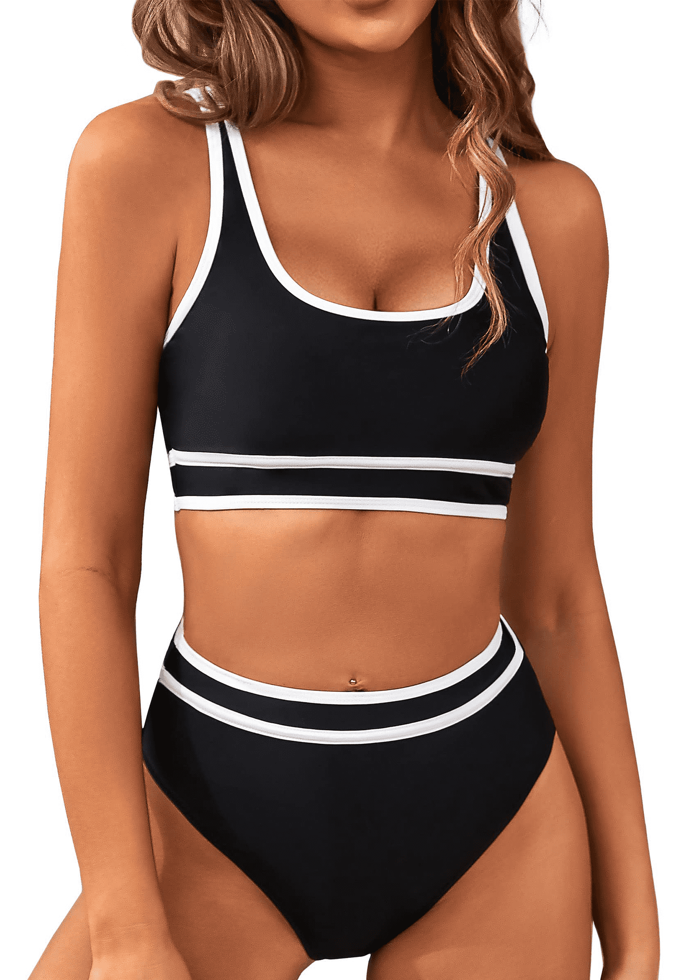 SOMER Women's Swimsuit Bikini Set Bathing Suits Split Sexy Pleated Bikini