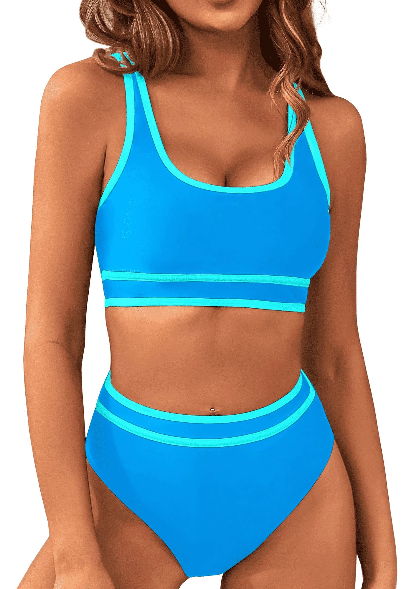 SOMER Bikini Sets for Women 2 Piece Swimsuit Bathing Suits Knot Twist Adjustable Tank Swimwear
