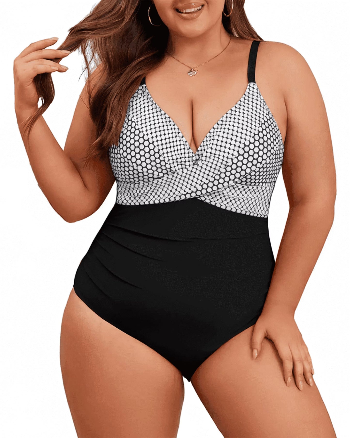 SOMER Womens One Piece Swimsuits Bathing Suits Tummy Control Swimsuits Sexy High Cut Color Block Monokini