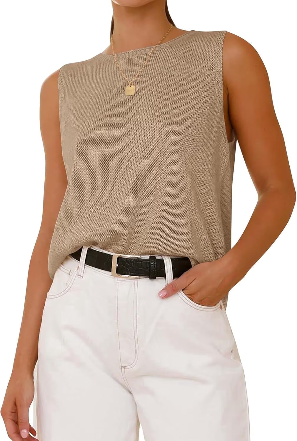 SOMER Women Tank Tops Casual Sleeveless Basic Top V Neck Loose Fit Shirt for Going Out Work Beach,2026 Summer