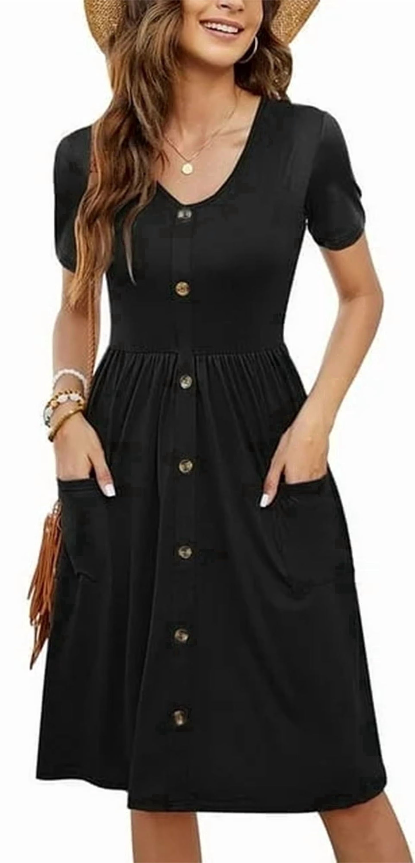 SOMER Womens Summer Dresses Sleeveless Sundresses Tank Dress Casual Fashion Beach Vacation Outfits 2026 Black