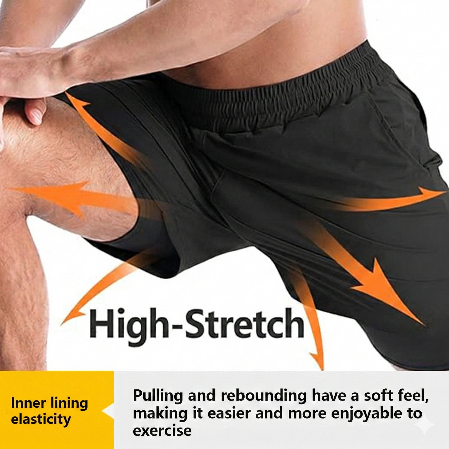 SOMER Mens Shorts 2 in 1 Gym Shorts Quick Dry Running Shorts for Men with Zipper Pockets and Drawstring Black Athletic Workout