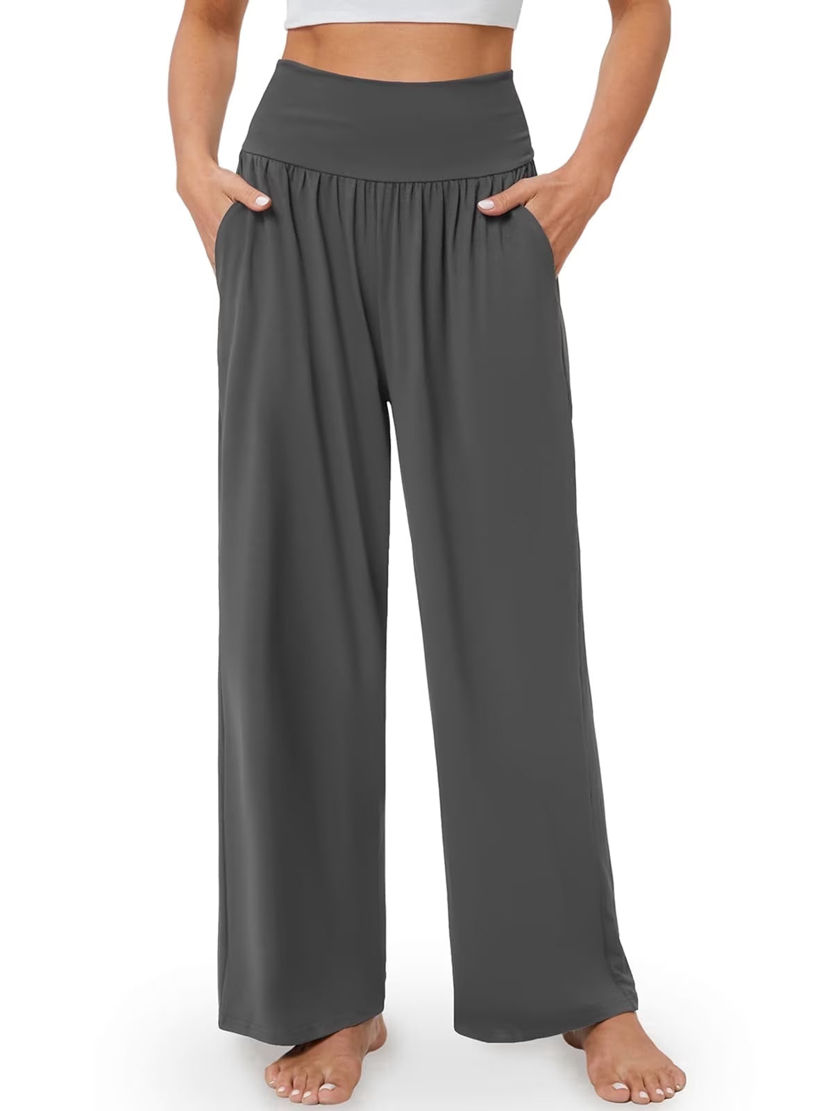 SOMER Wide Leg Yoga Pants for Women High Waisted Casual Loose Sweatpants Flowy Pants with Pockets