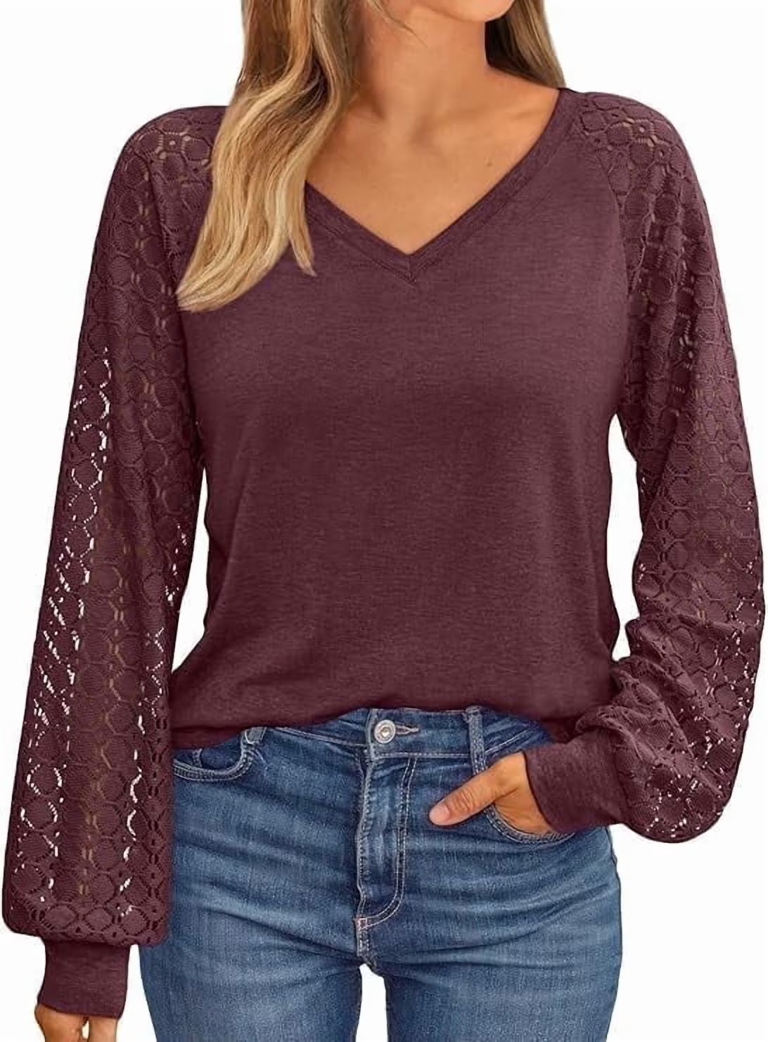 SOMER Tops for Women Dressy Casual Blouse Long Sleeve Floral Pleated Going Out Shirts,2025 Fall