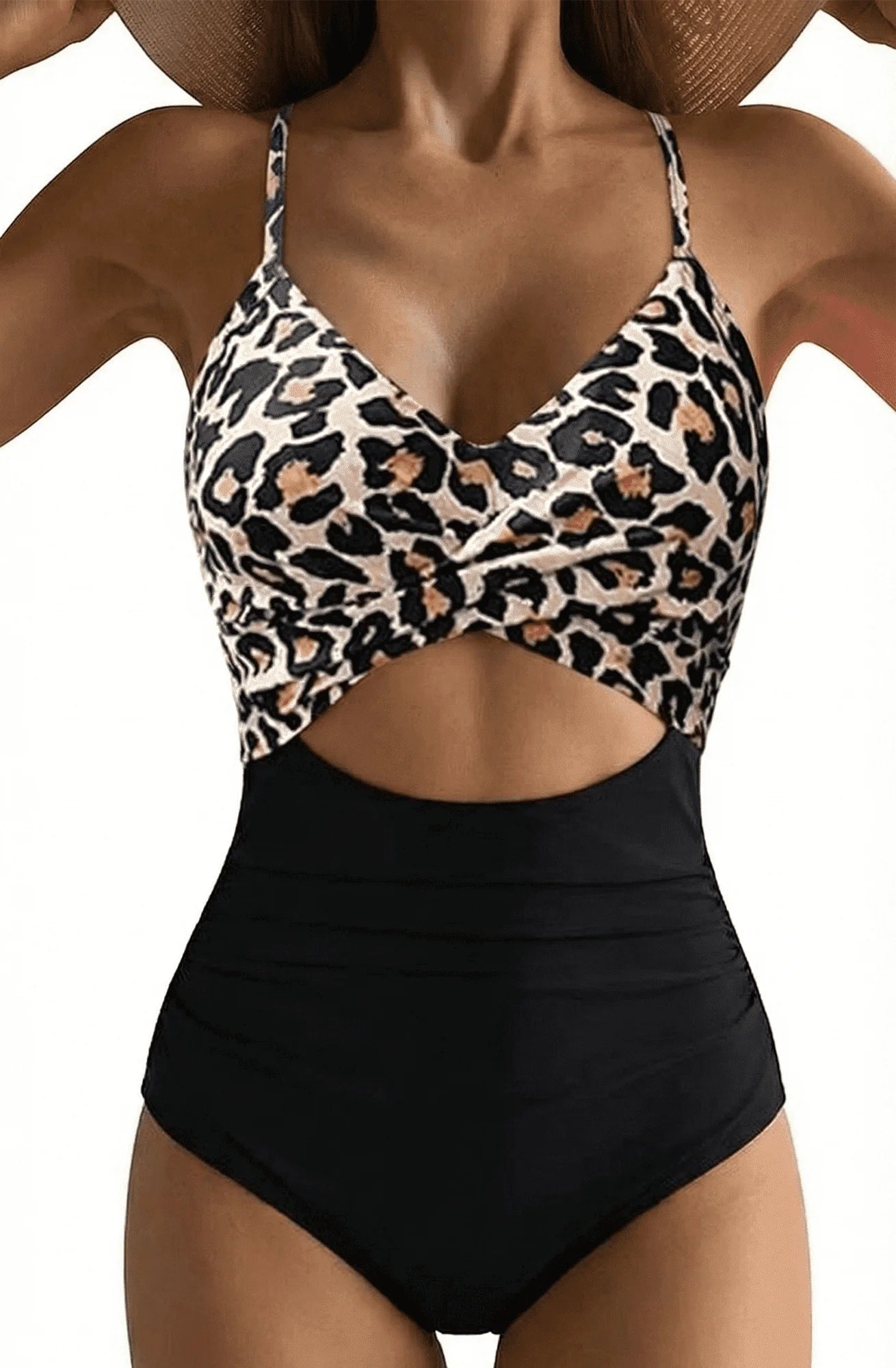 SOMER Women's One Piece Swimsuits Tummy Control Cutout High Waisted Bathing Suit Wrap Tie Back 1 Piece Swimsuit