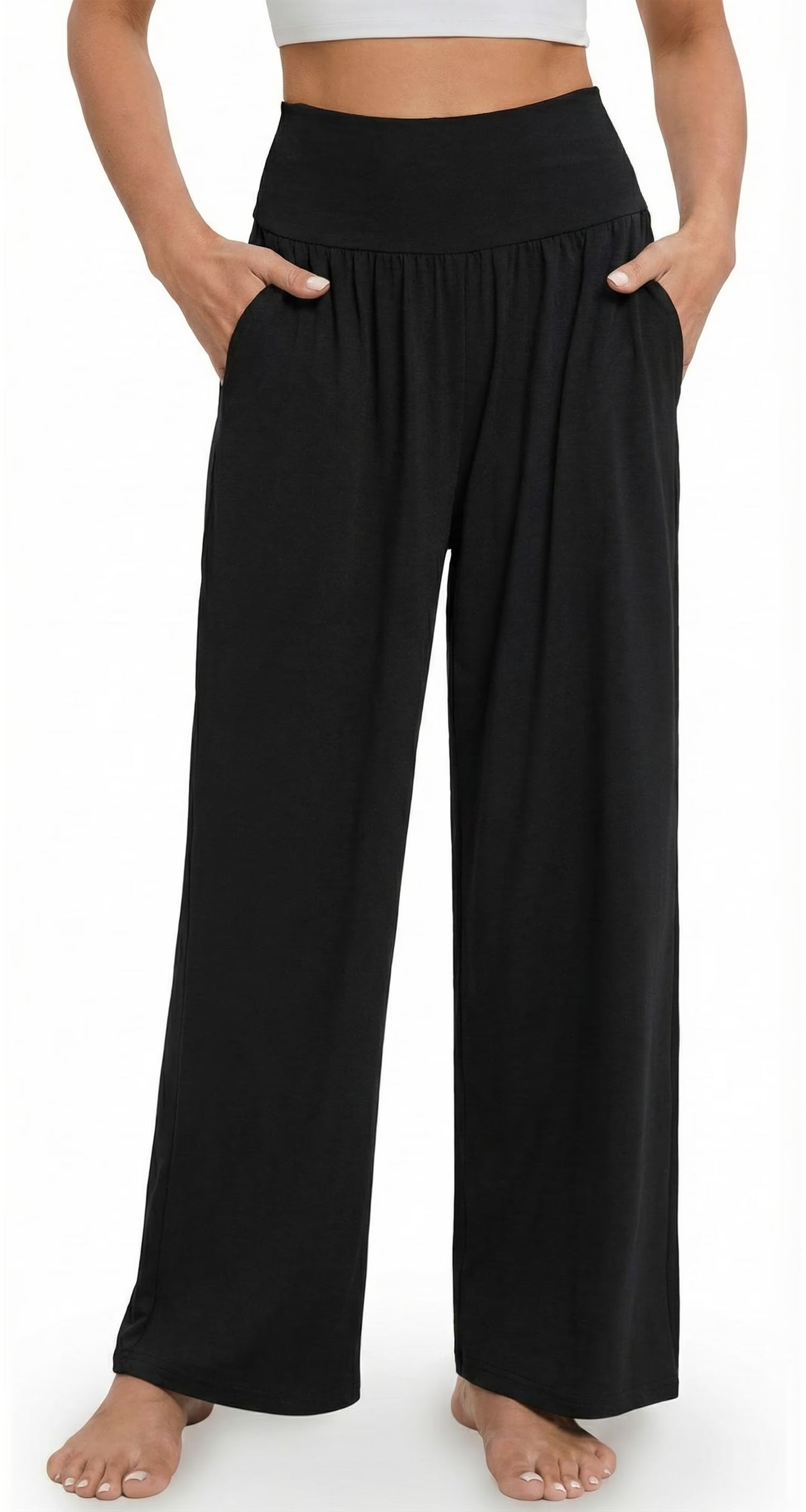 SOMER Wide Leg Yoga Pants for Women High Waisted Casual Loose Sweatpants Flowy Pants with Pockets