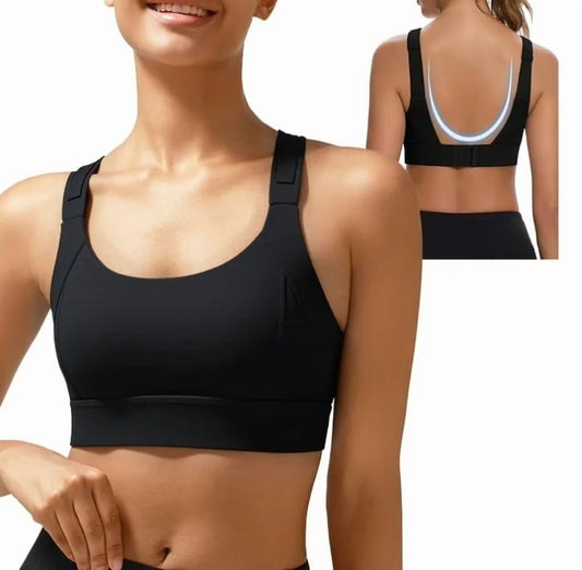 SOMER Sports Bras for Women High Support Impact Padded Gym Essentials Seamless Workout Bra Adjustable Tank Top