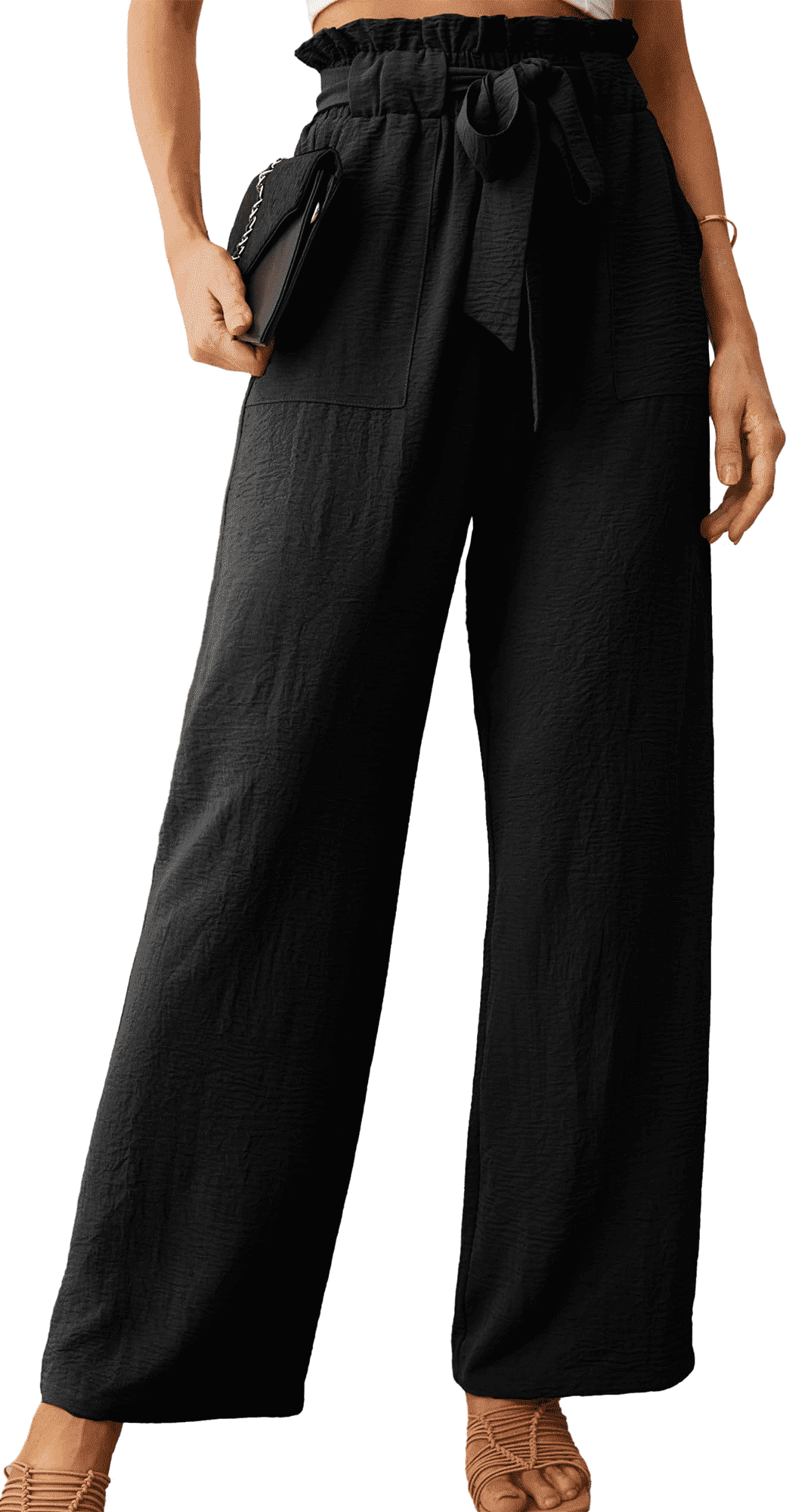 SOMER Women’s Wide Leg Pants Palazzo Pants Flowy Dressy Pants High Waisted Business Work Trousers with Pockets