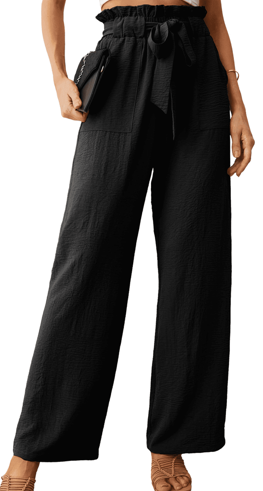 SOMER Women’s Wide Leg Pants Palazzo Pants Flowy Dressy Pants High Waisted Business Work Trousers with Pockets
