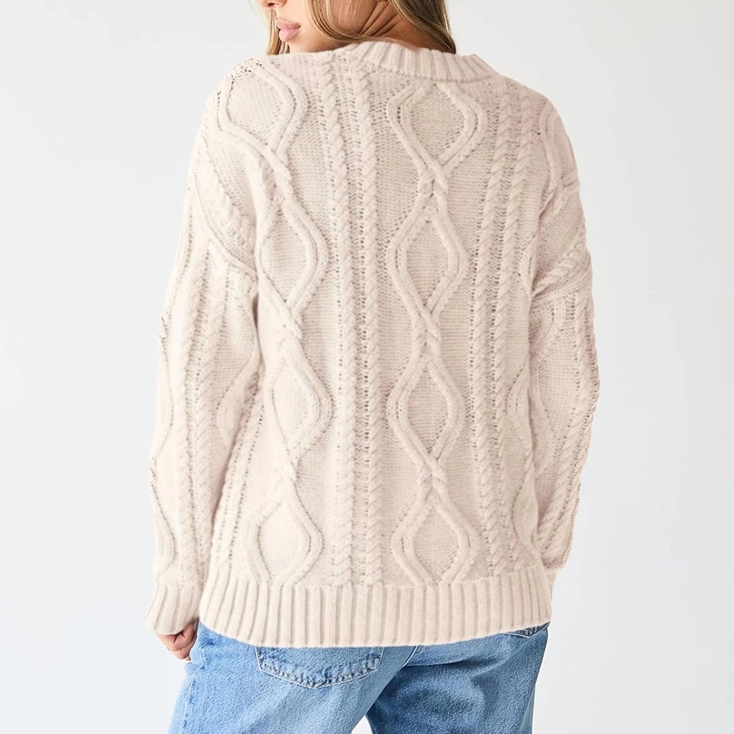SOMER Sweaters for Women, Cable Knit Pullover Women Sweaters Cute Crew Neck, Fall Winter Chunky Cozy Women's Sweaters 2025