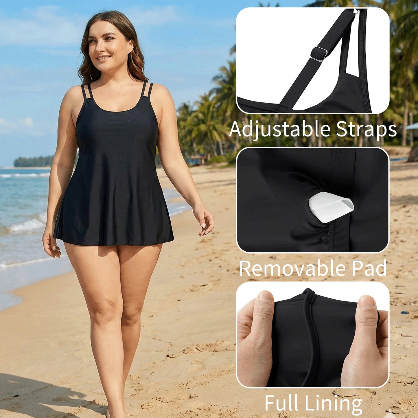 SOMER Tankini Tops for Women Loose Fit Modest Bathing Suit Swimsuit Swim Tops Only 2026