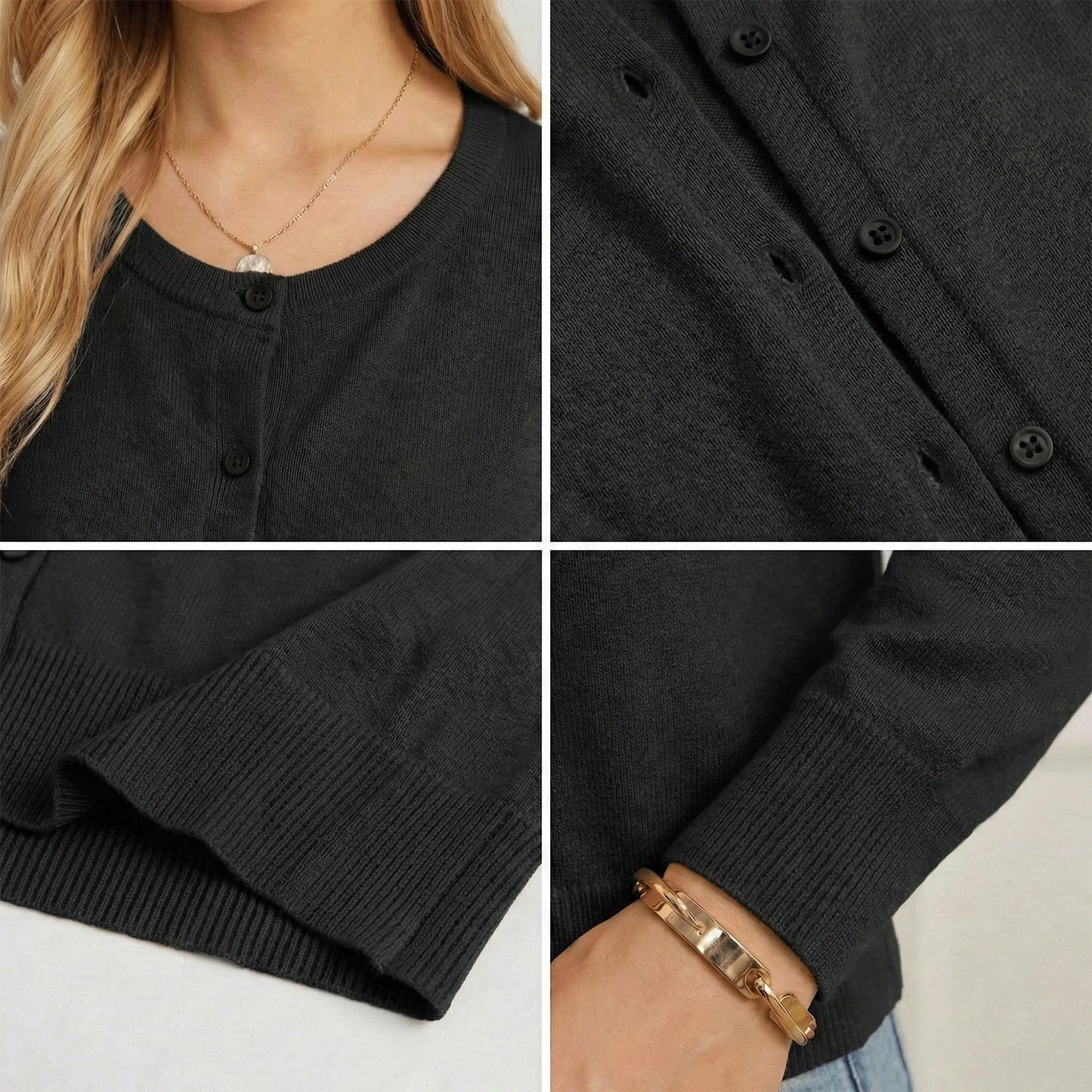Women’s Long Sleeve Open Front Cardigan Casual Lightweight Knit Sweater