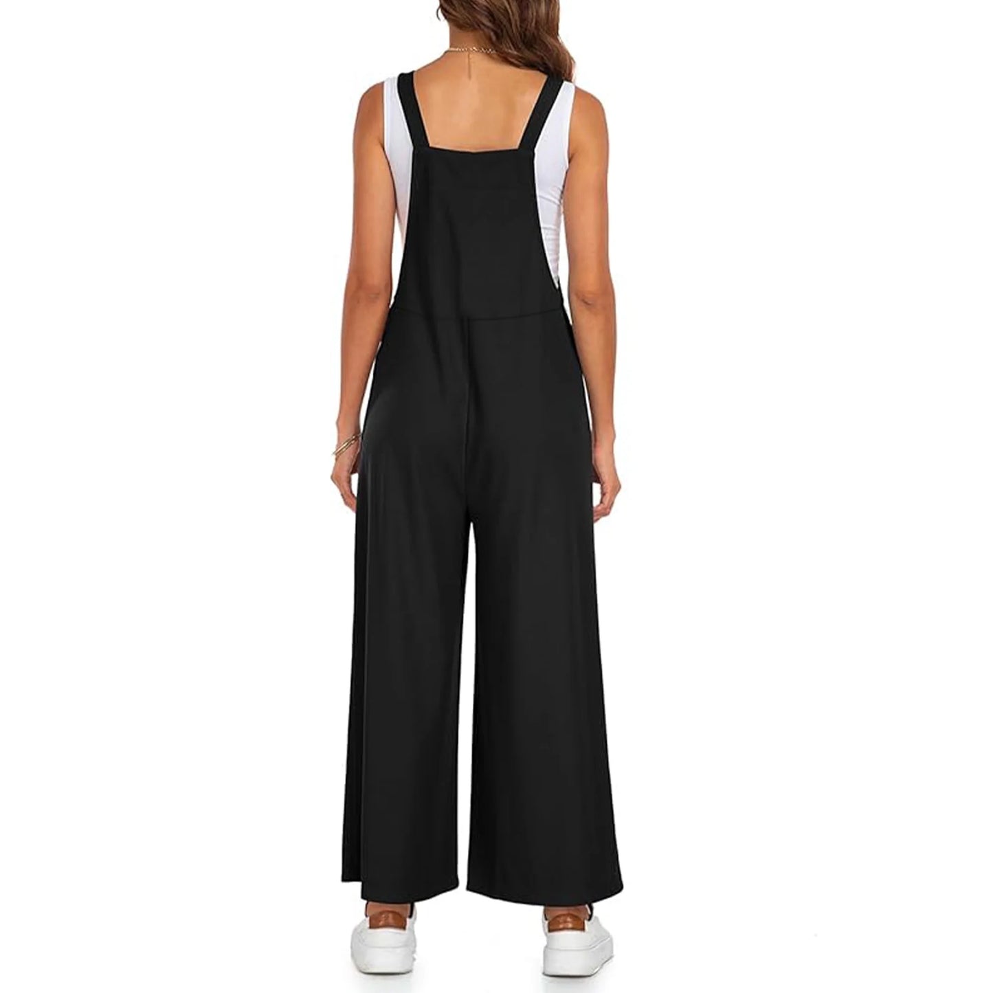 SOMER Women’s Jumpsuit Overalls Adjustable Strap Loose Fit Romper with Pockets Casual Bib-Style Maternity Friendly Plus Size