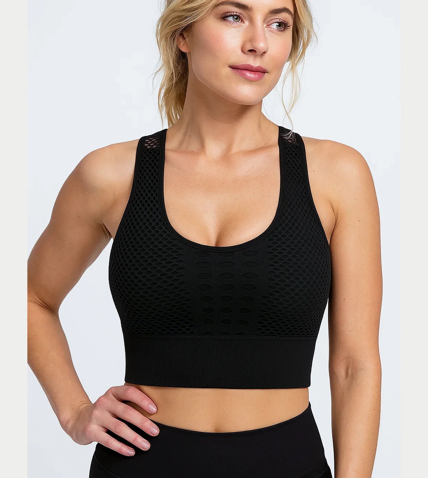 SOMER 2 Packs Sports Bras for Women, I Back Sports Bra Set Hollow Back Design Comfortable Sexy for Yoga Running (Black and White)