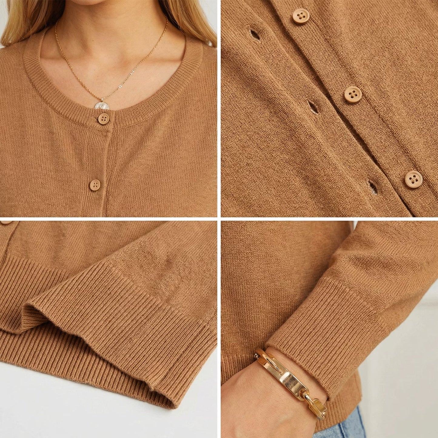 Women’s Long Sleeve Open Front Cardigan Casual Lightweight Knit Sweater